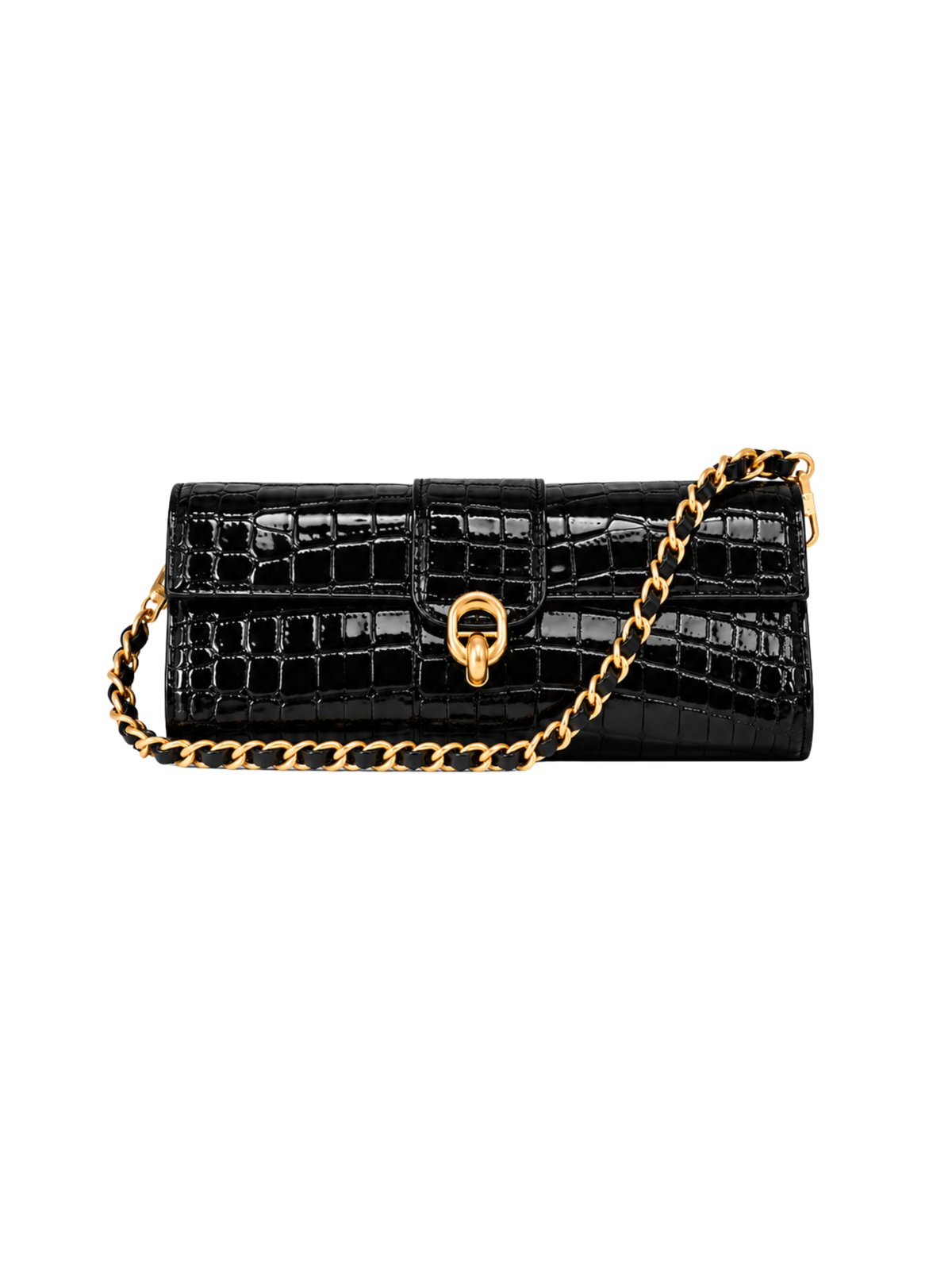 Barrel Clutch/Sling Croco Black