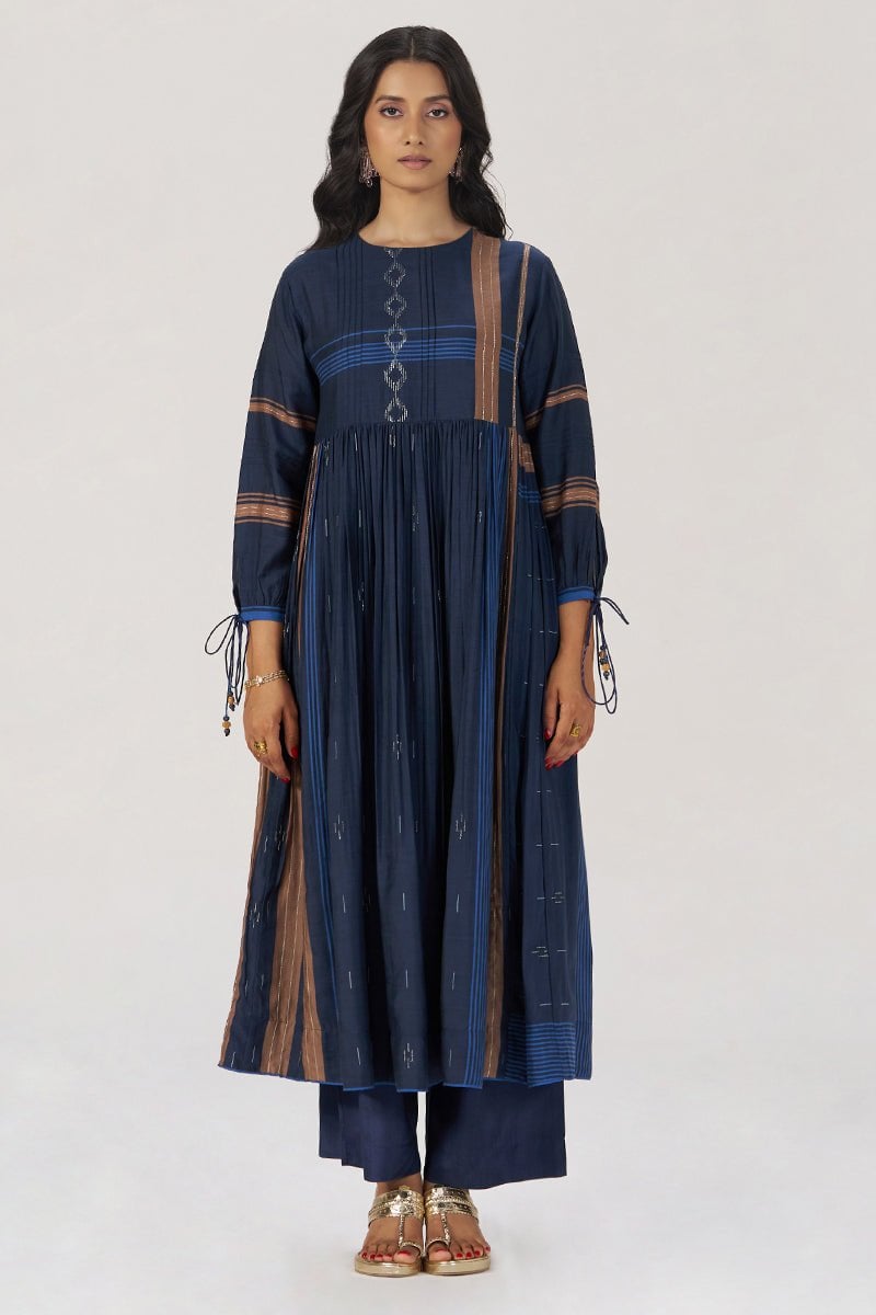 Indigo Panelled Festive Co-ord Set