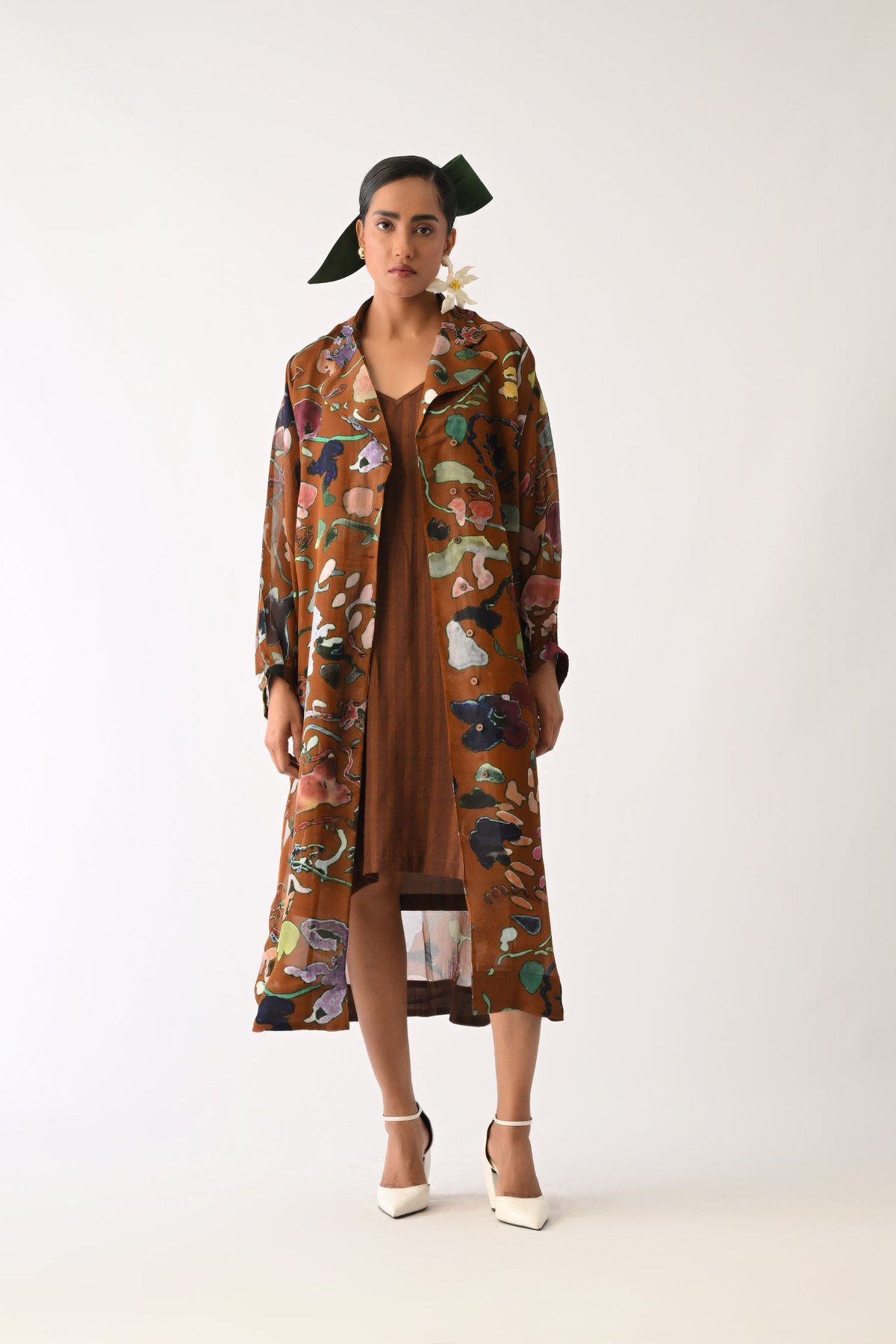 Luminia Brown Wrap Dress