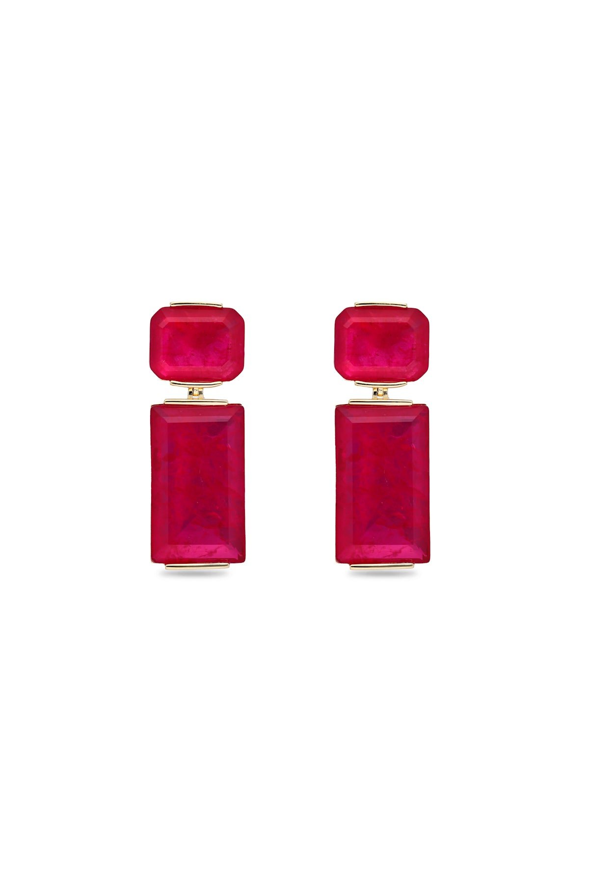 Cerise Geometric Prism Dangler Earrings