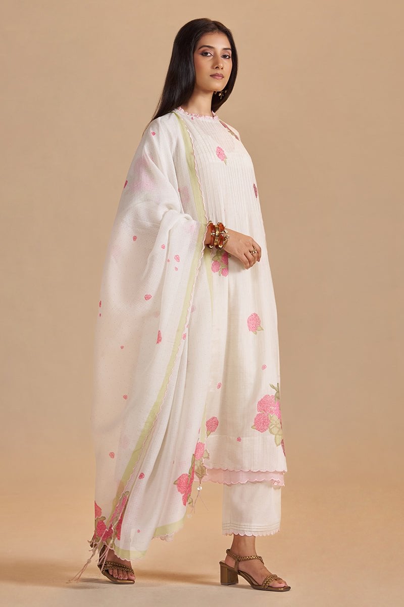 Butter Yellow Chanderi Light Festive Kurta Set
