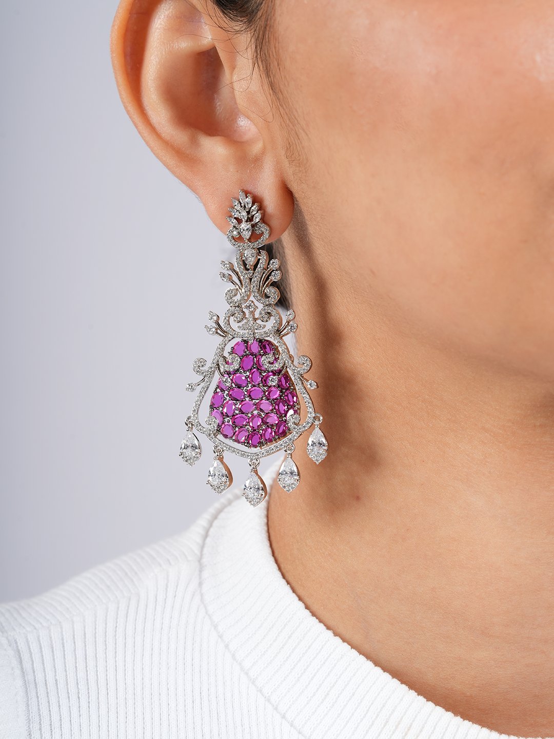 Royal Ruby Dangler Earrings