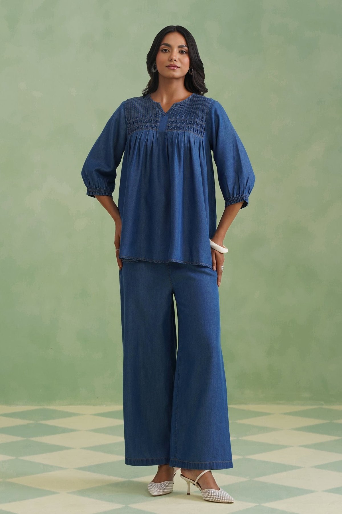 Pinktucks Denim Co-Ord Set