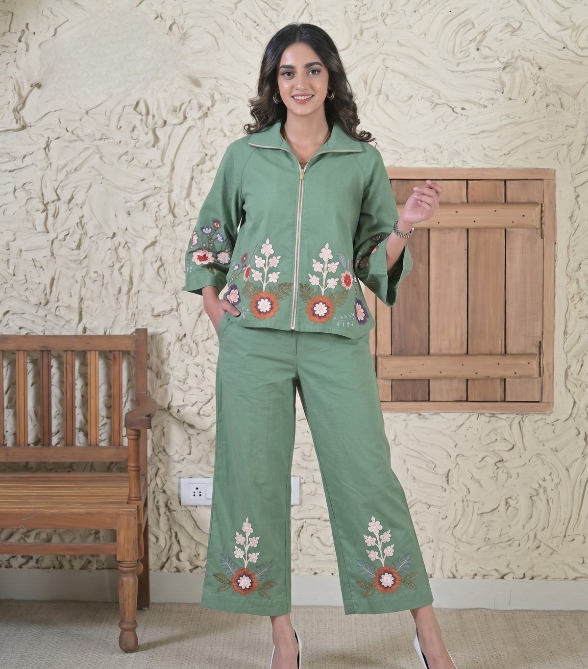 Big Phool-Patti Zipper Co-Ord Set