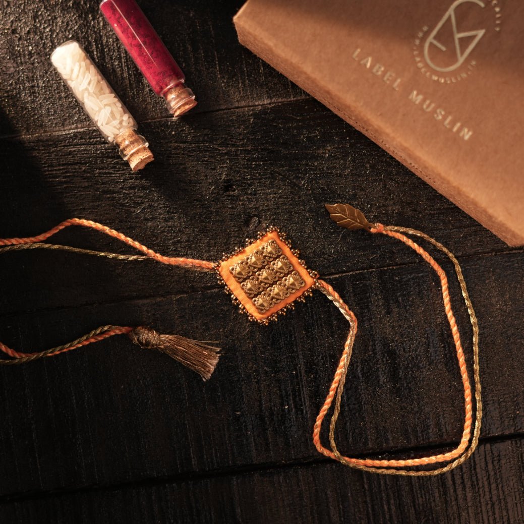 Majestic Square Brass Rakhis