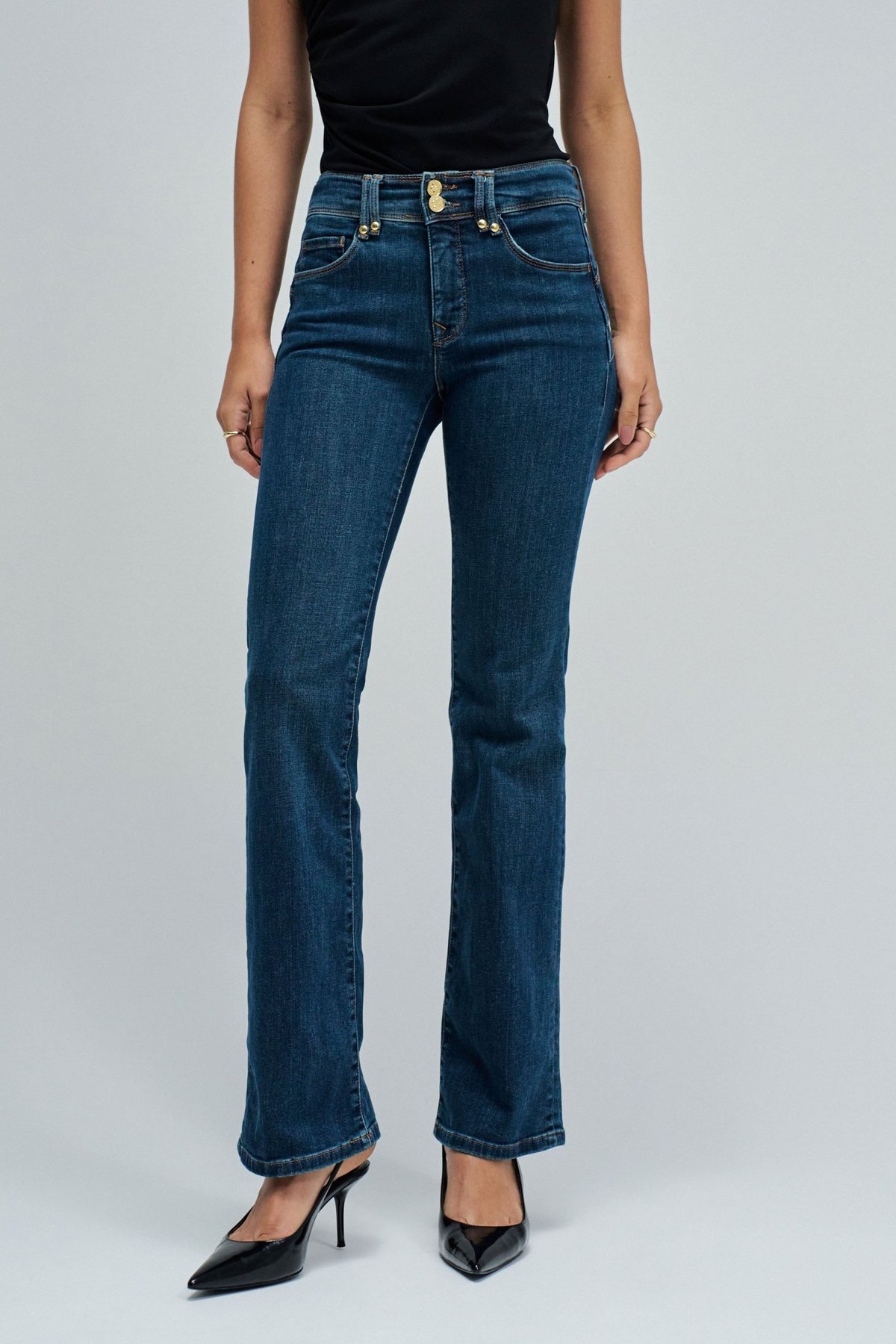 Dark Wash High-Rise Bootcut Jeans