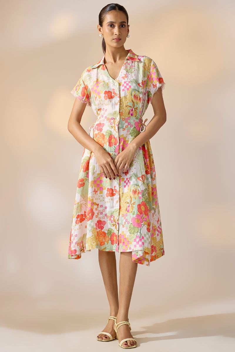 Gridbloom Shirt Dress