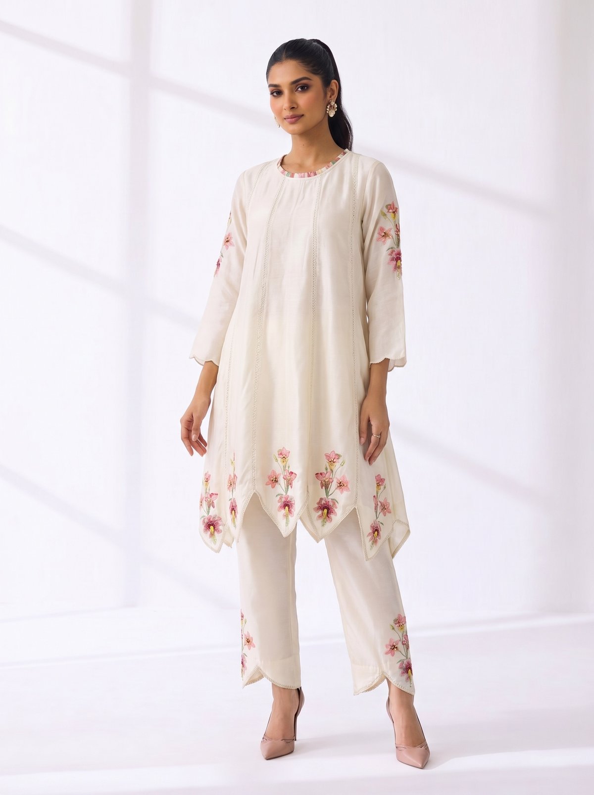 Ivory Petal Applique Co-Ord Set