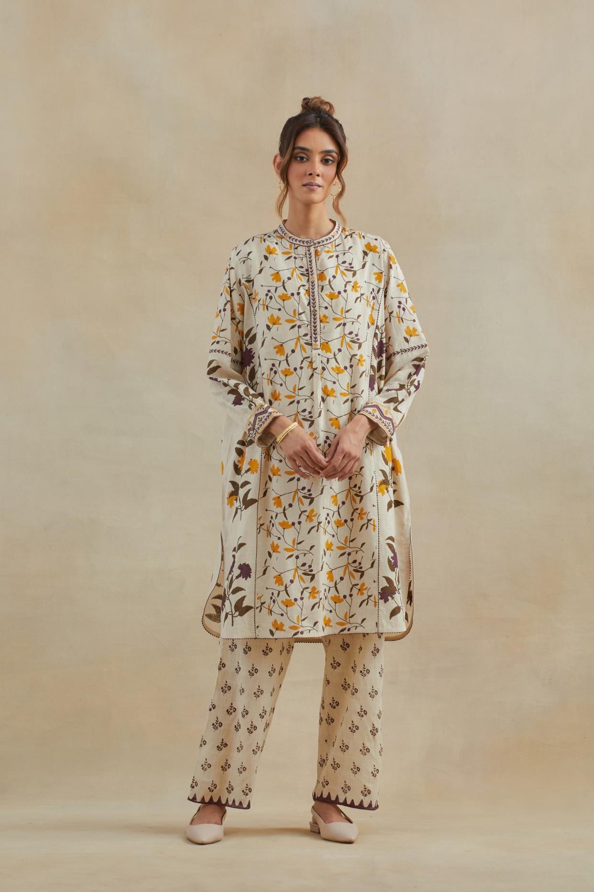 Beige Short Kurta