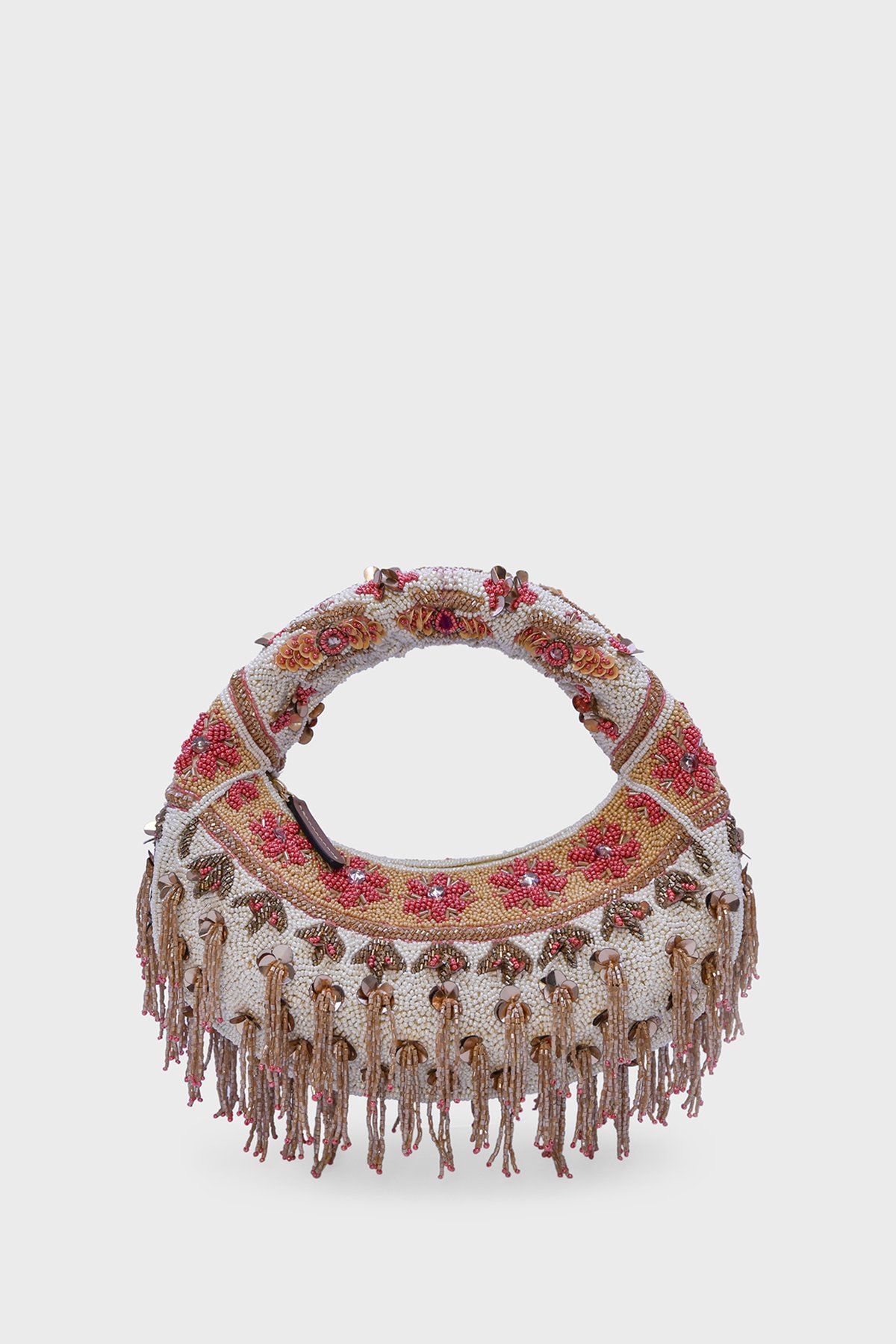 Rose Cascade Embellished Beaded Bag