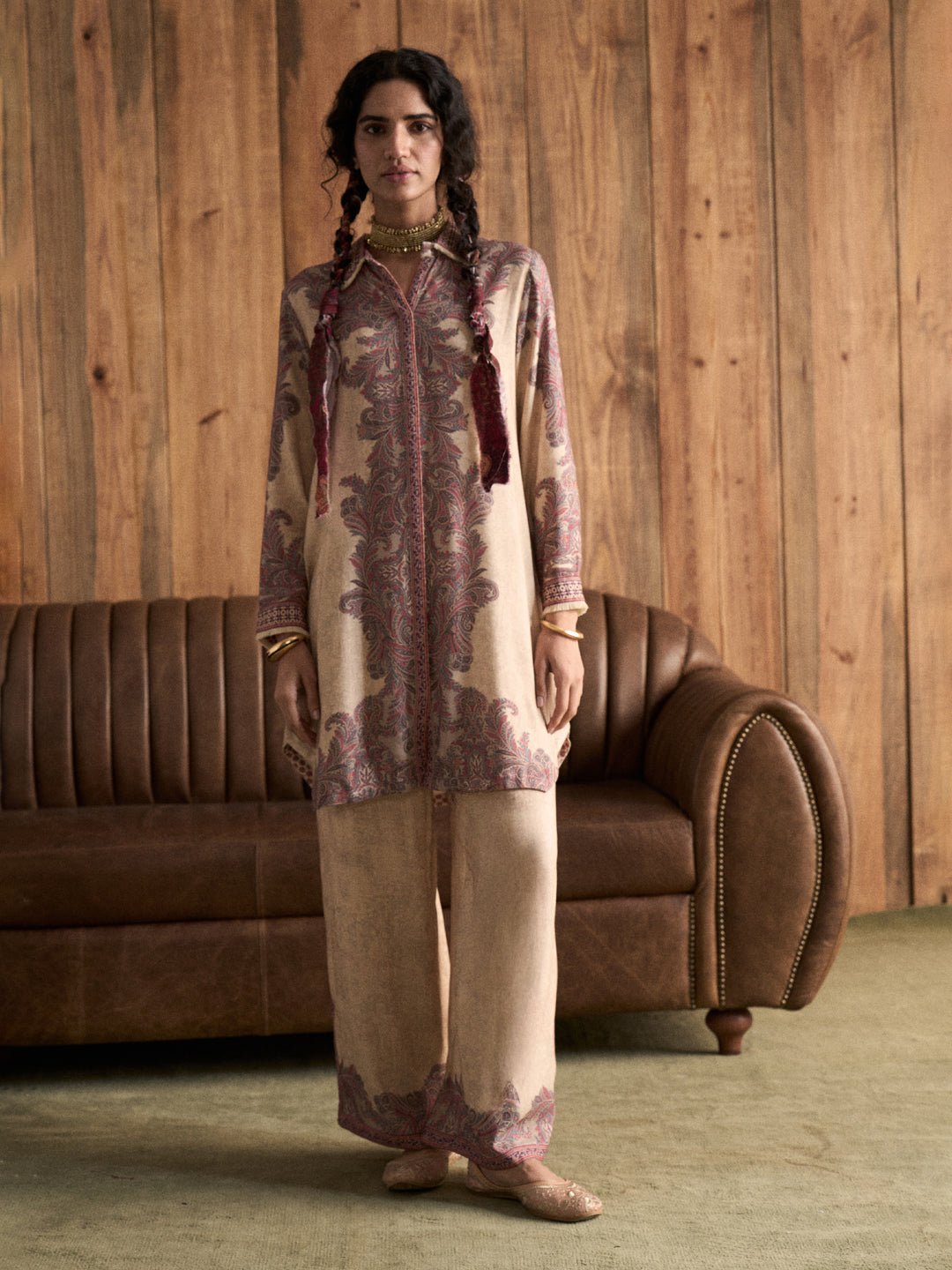 Off-White Printed Kurta and Pants Co-ord Set