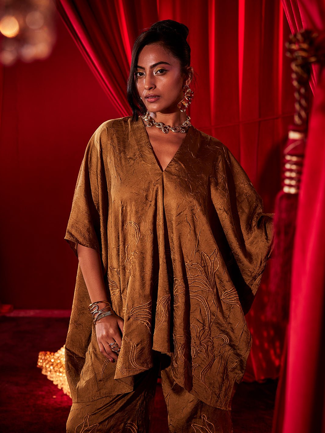 Ochre Embroidered Co-Ord Set