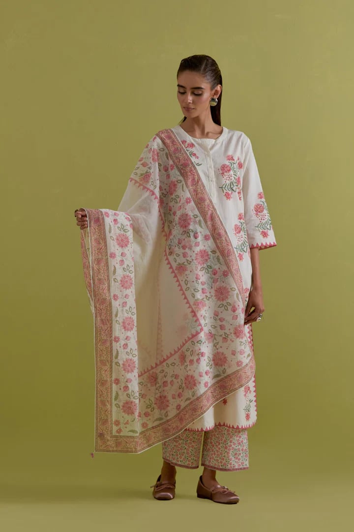 Pink & Green Dupattas