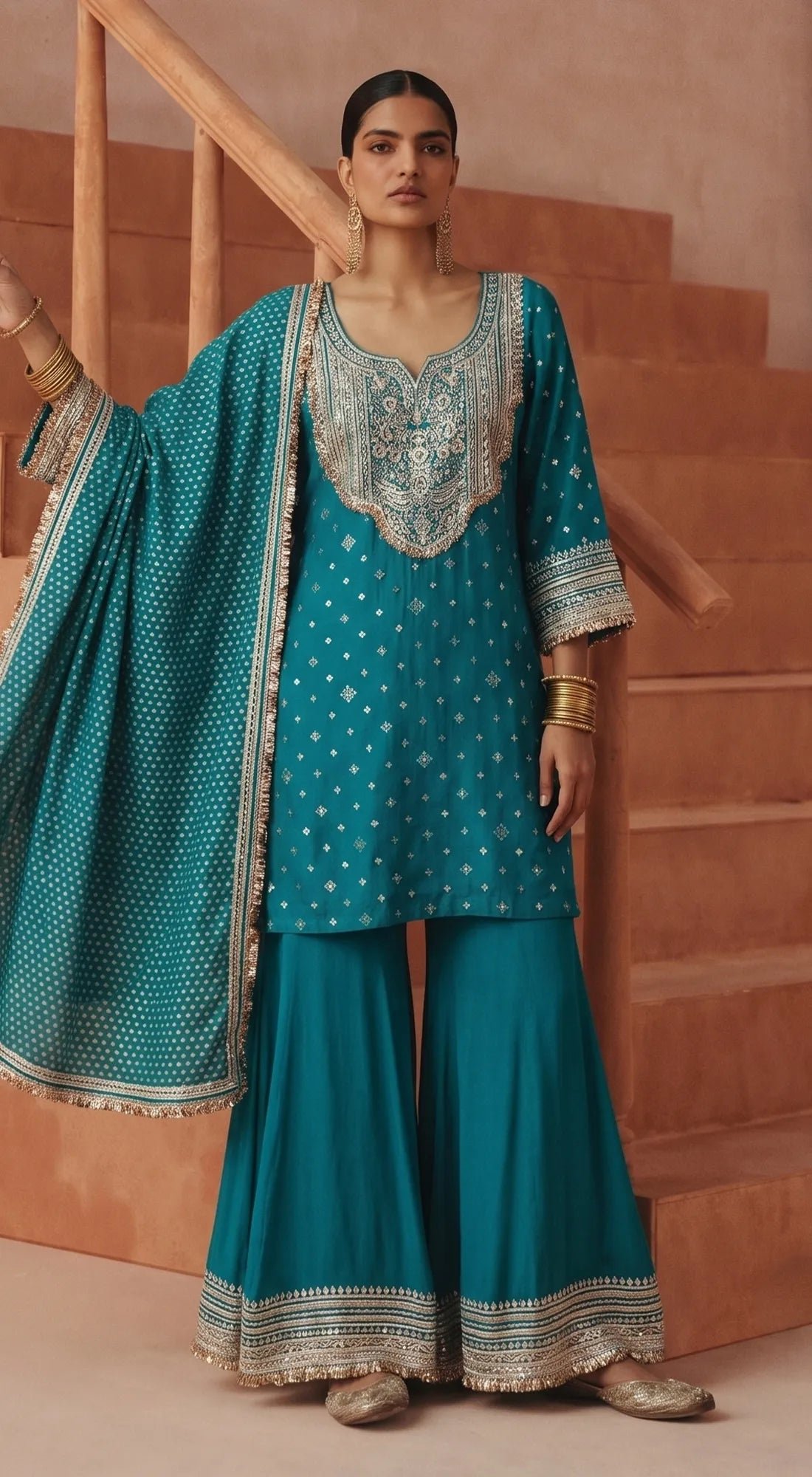 Rogue Embroidered Sharara Set