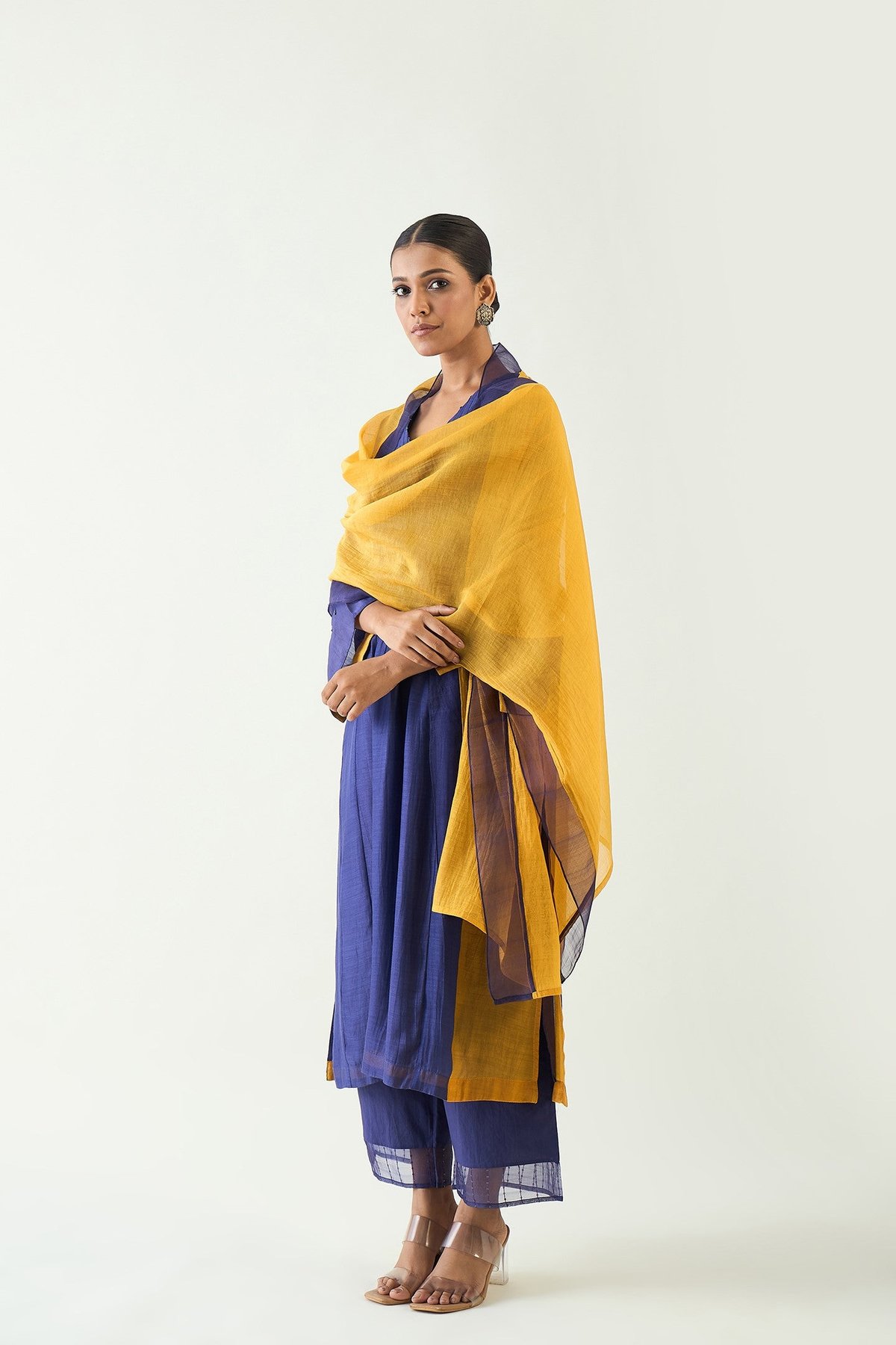 Kriya: Color block choga set - With Dupatta