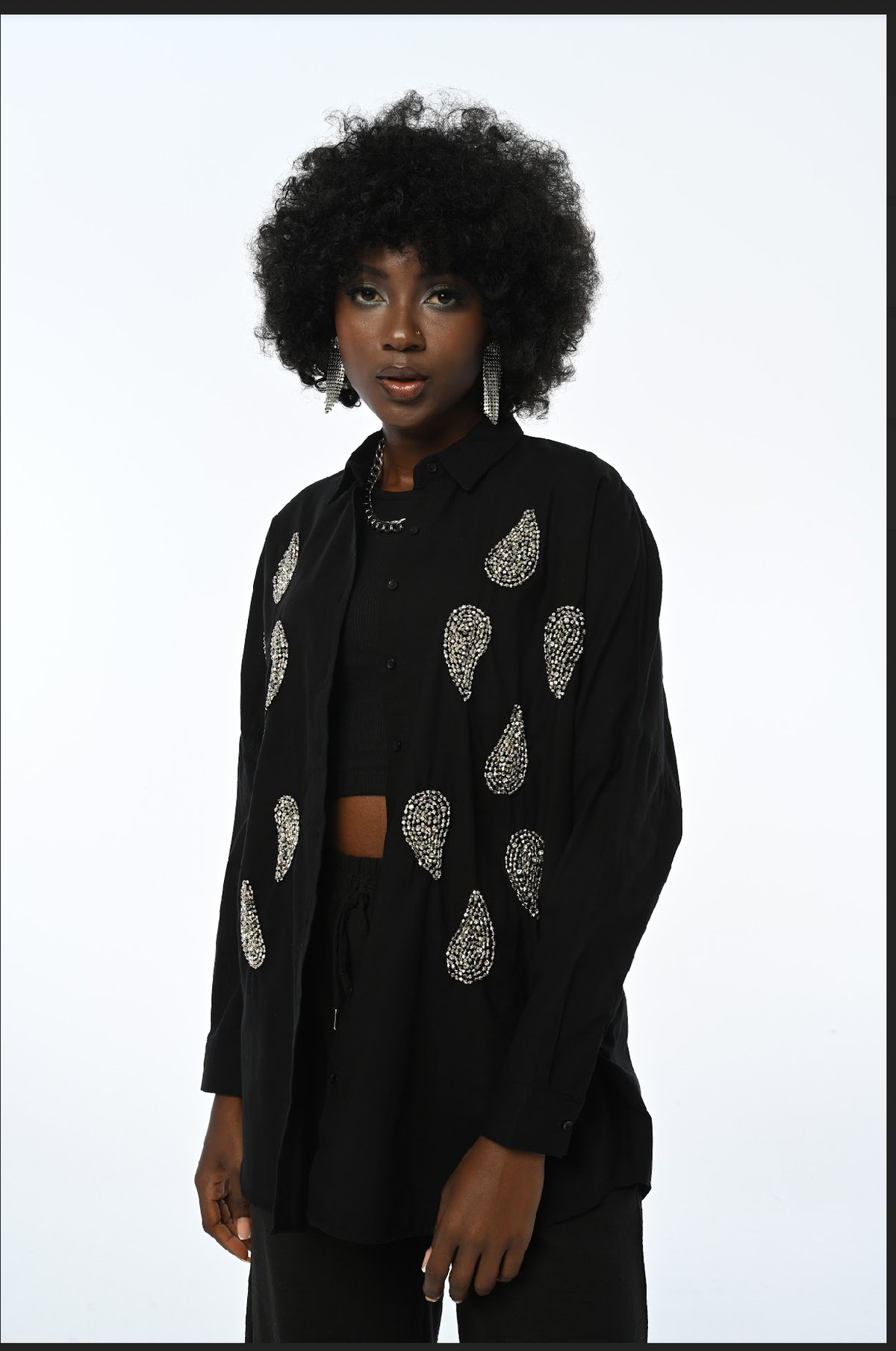 Black Shirts With Silver Stone