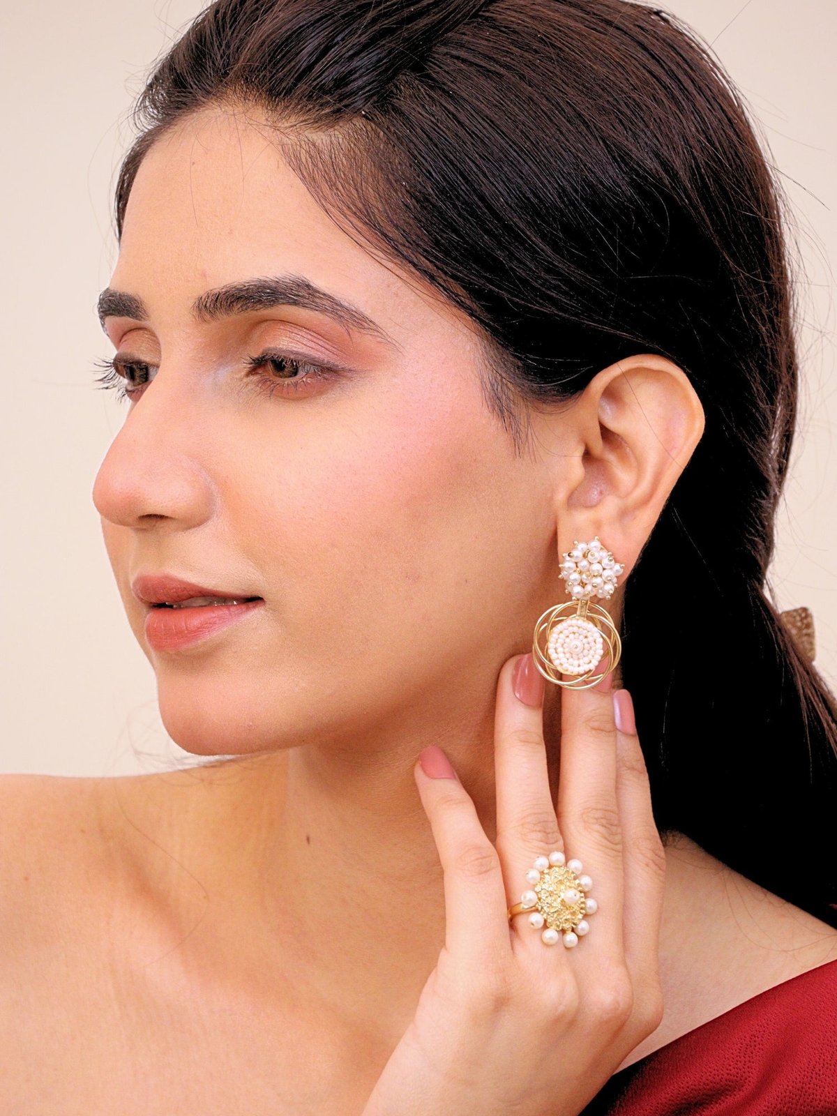 Zareen Brass Earrings for Women 18K Gold Plated
