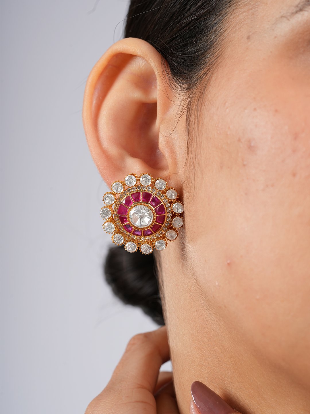Pink Aura Stud Earrings