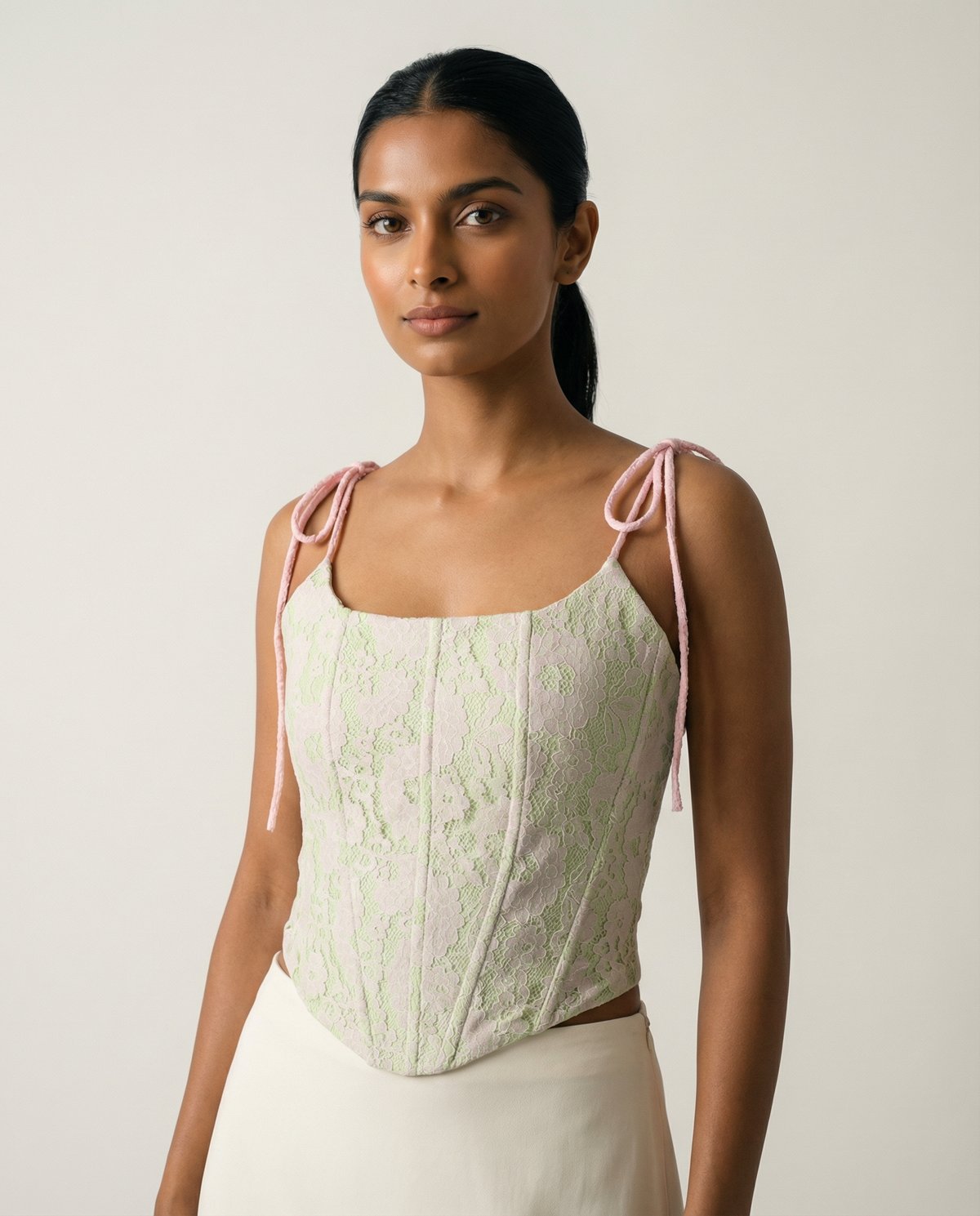Strawberry Matcha Lace Corset