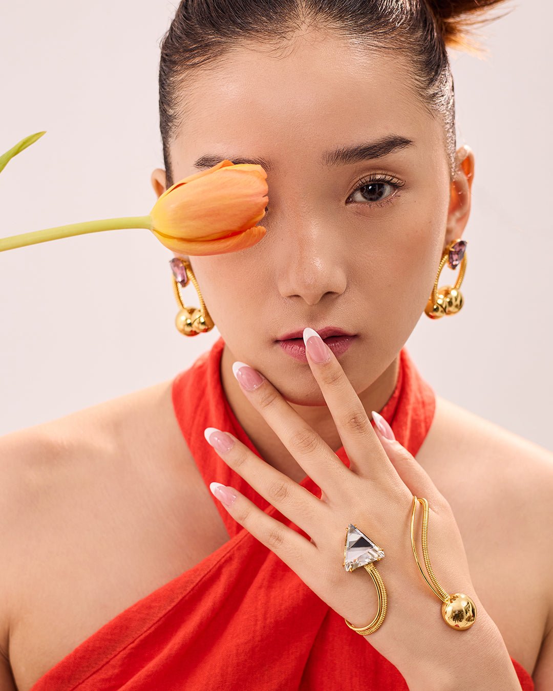 Iris Gemstone Palm Cuff