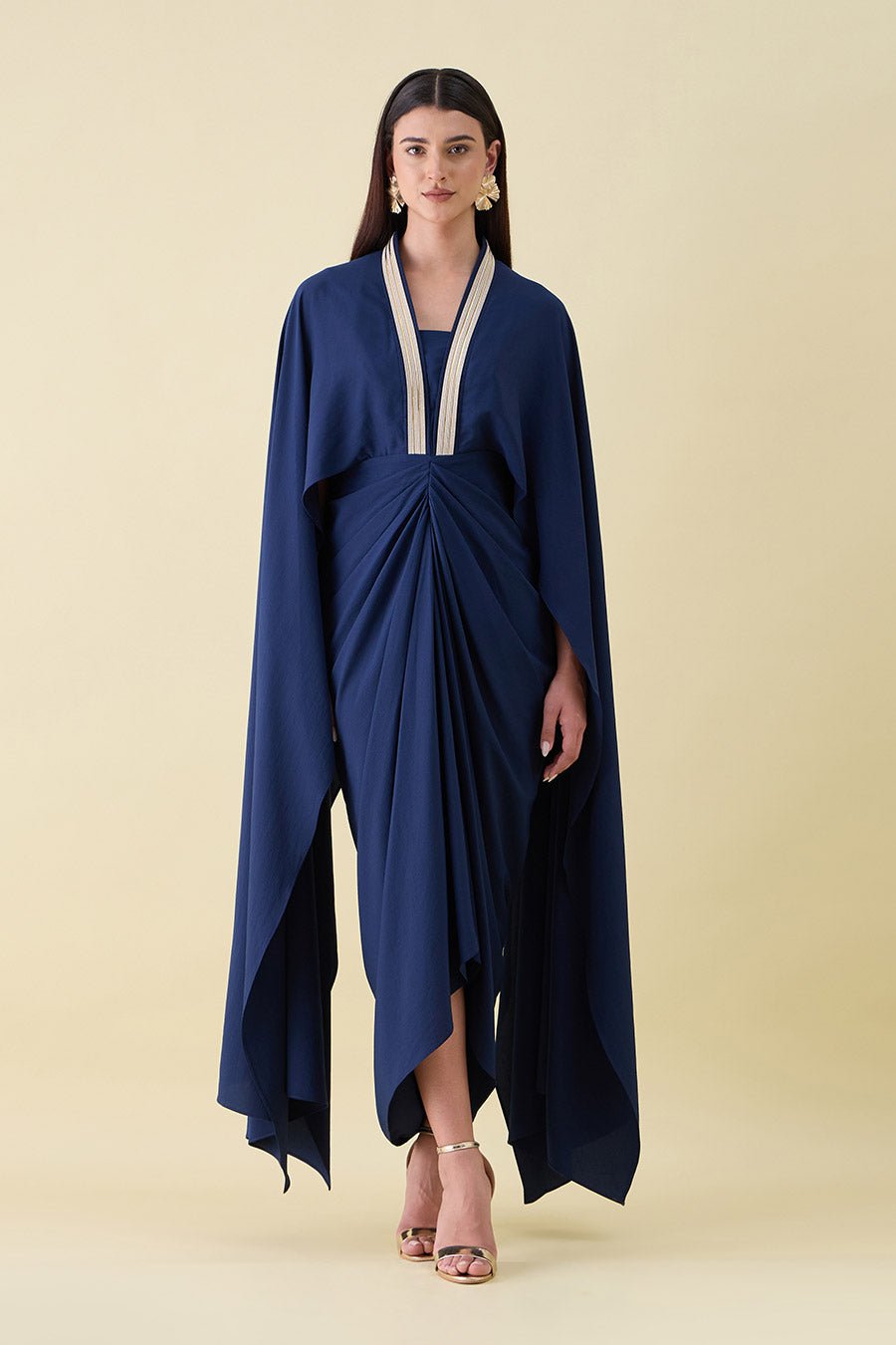 Navy Lounge Drape Dress