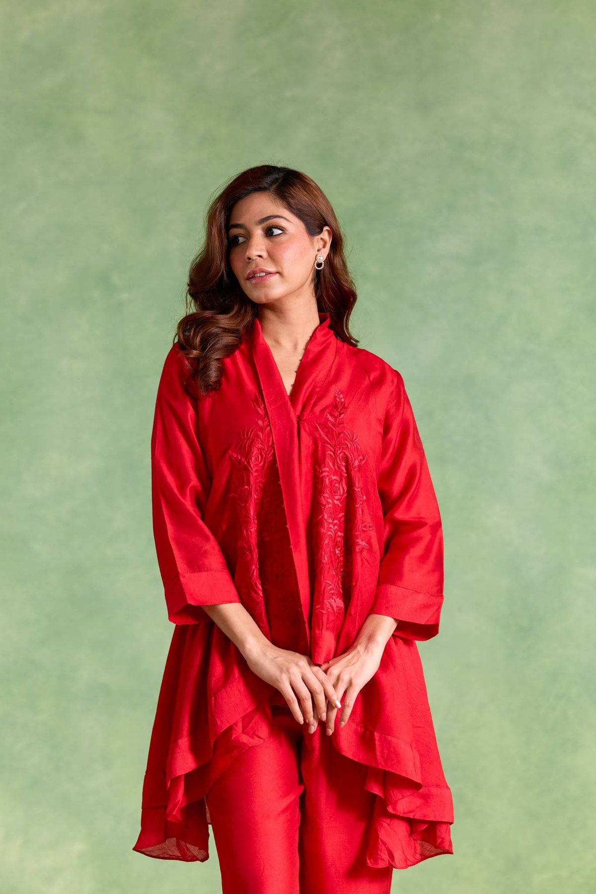 Rosy Charm Kurta, Pants and Slip - Set of 3