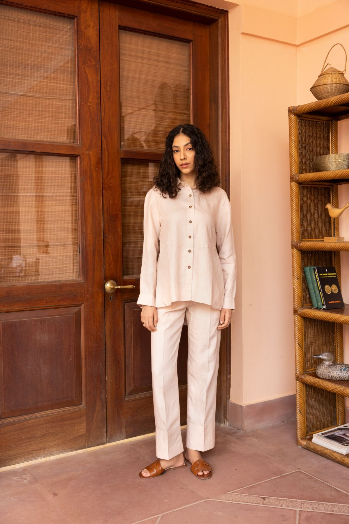 Beige Hemp Shirt and Trousers Co-ord Set