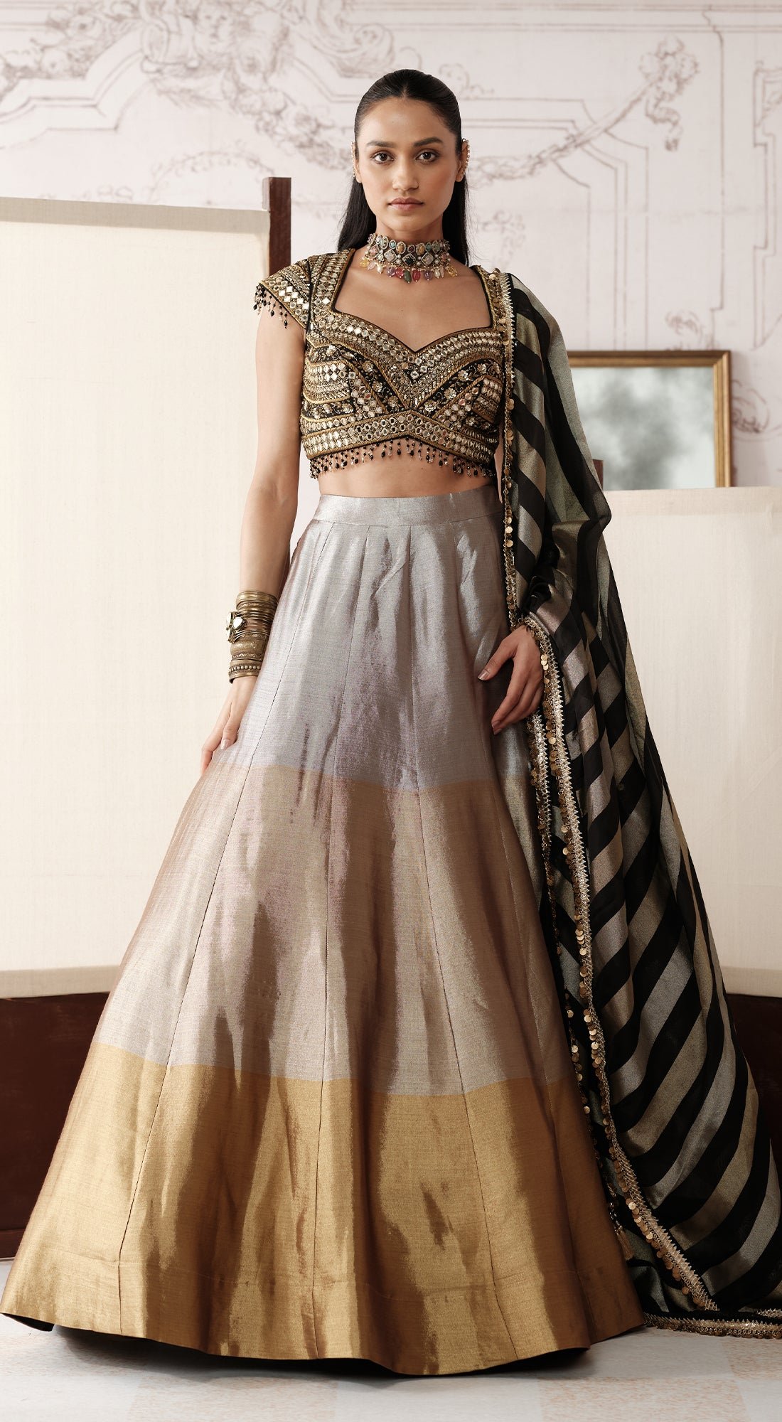 The Royal Black Ombre Lehenga Set