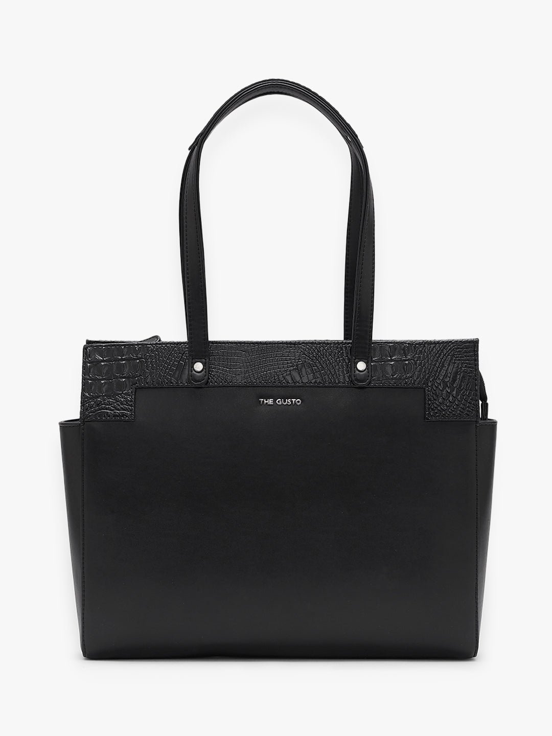 Estelle Croco Tote Bag - Black 16 Inches