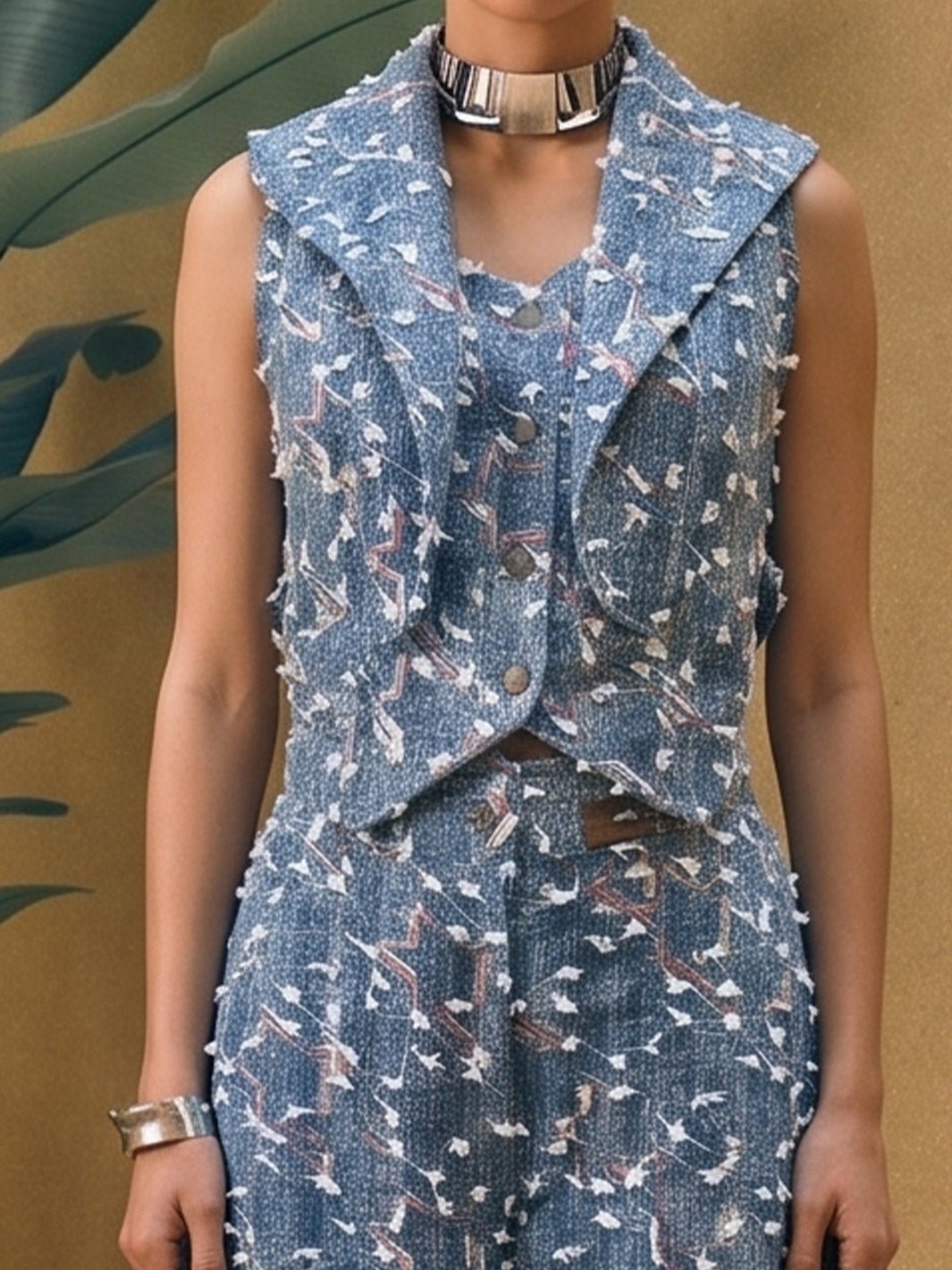 Fancy Denim Waistcoat