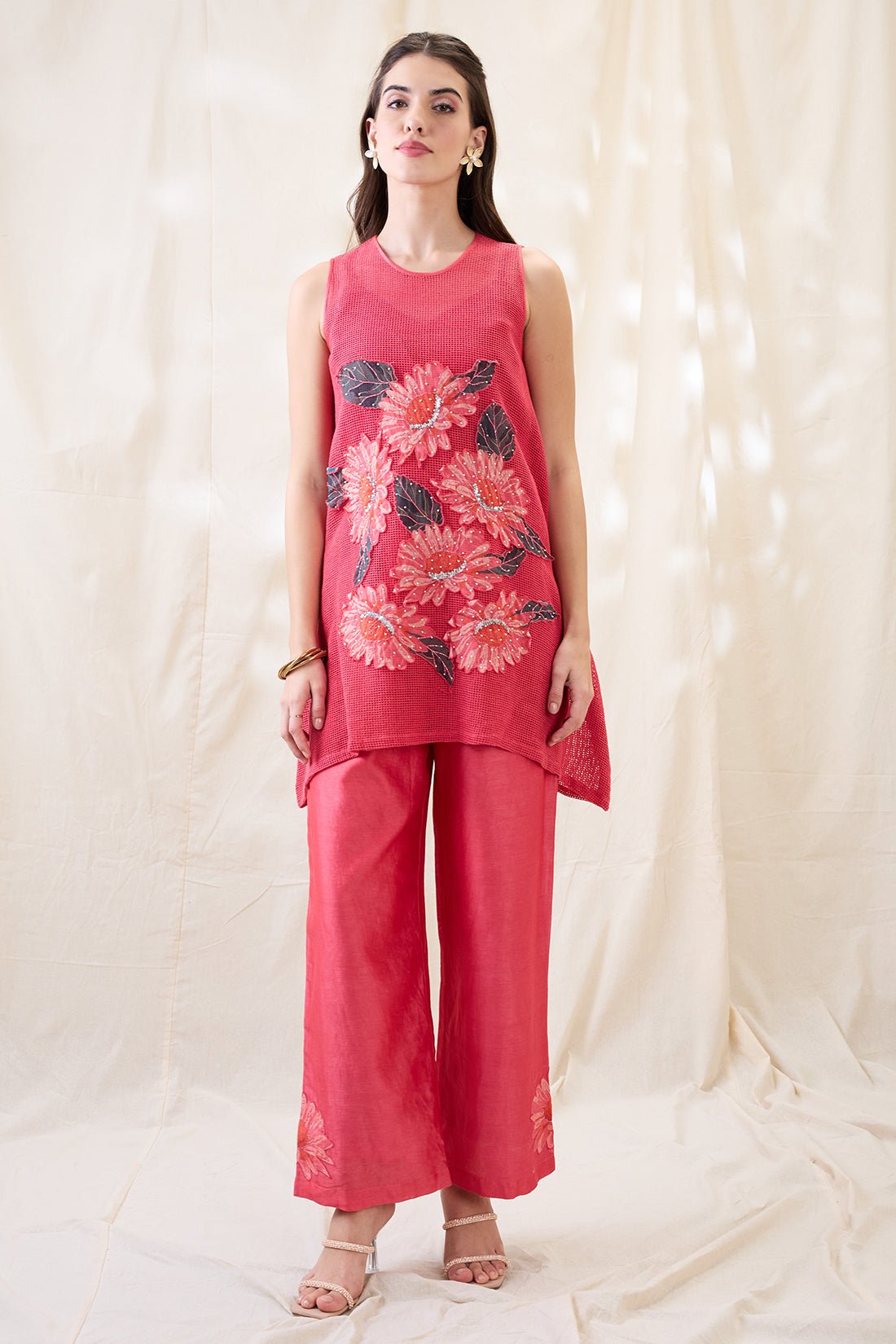 Ravya Appliqued Sleeveless Co-Ord Set