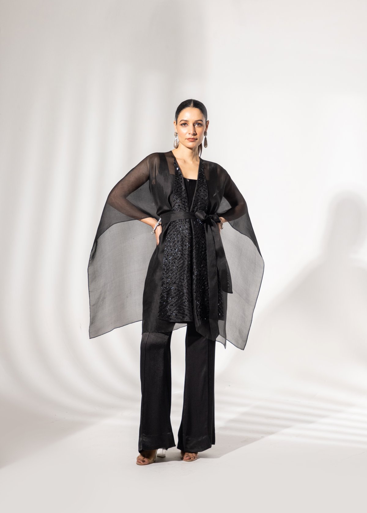 Aura Organza Cape With Pants