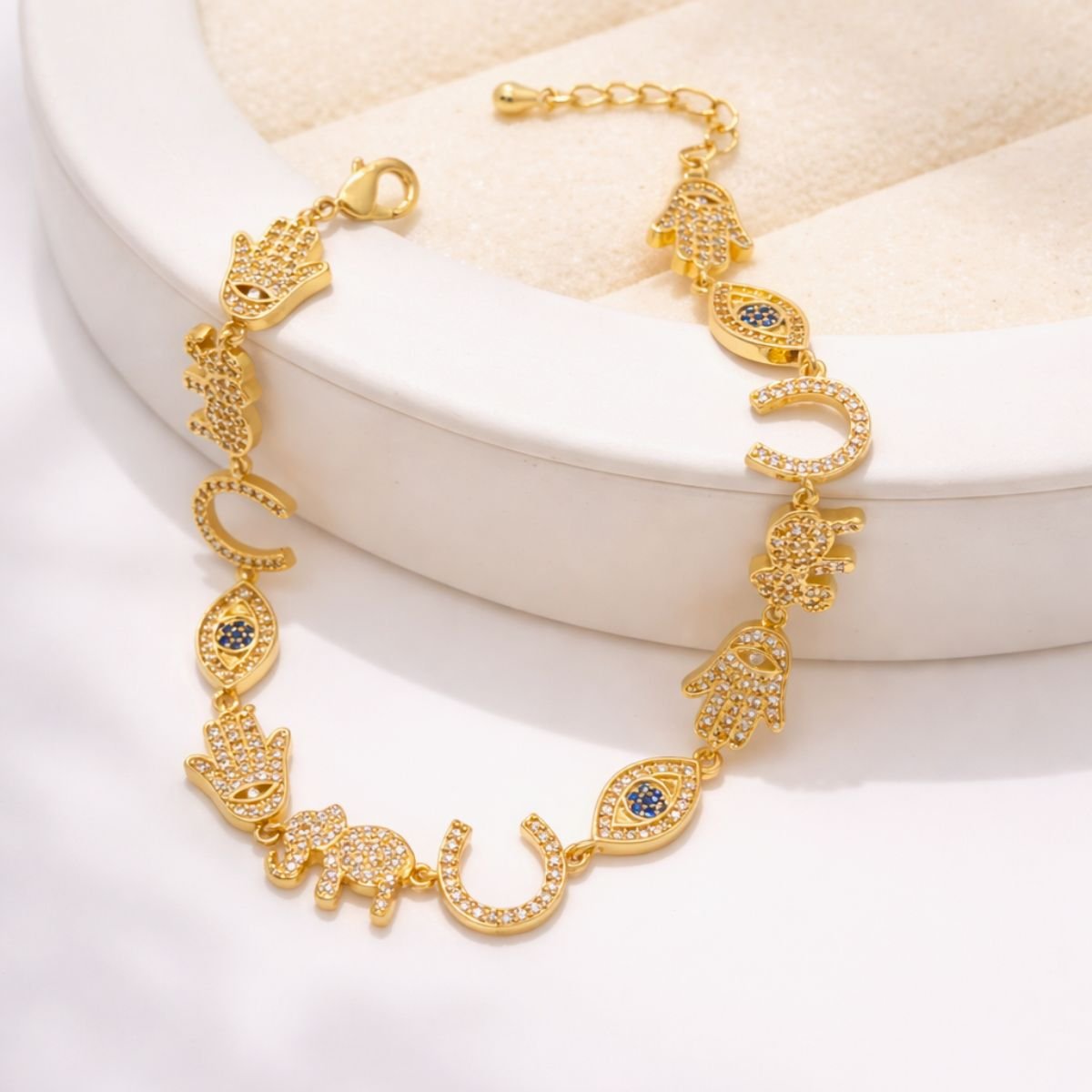 Multi-Charm Talisman Link Bracelet, Amaris