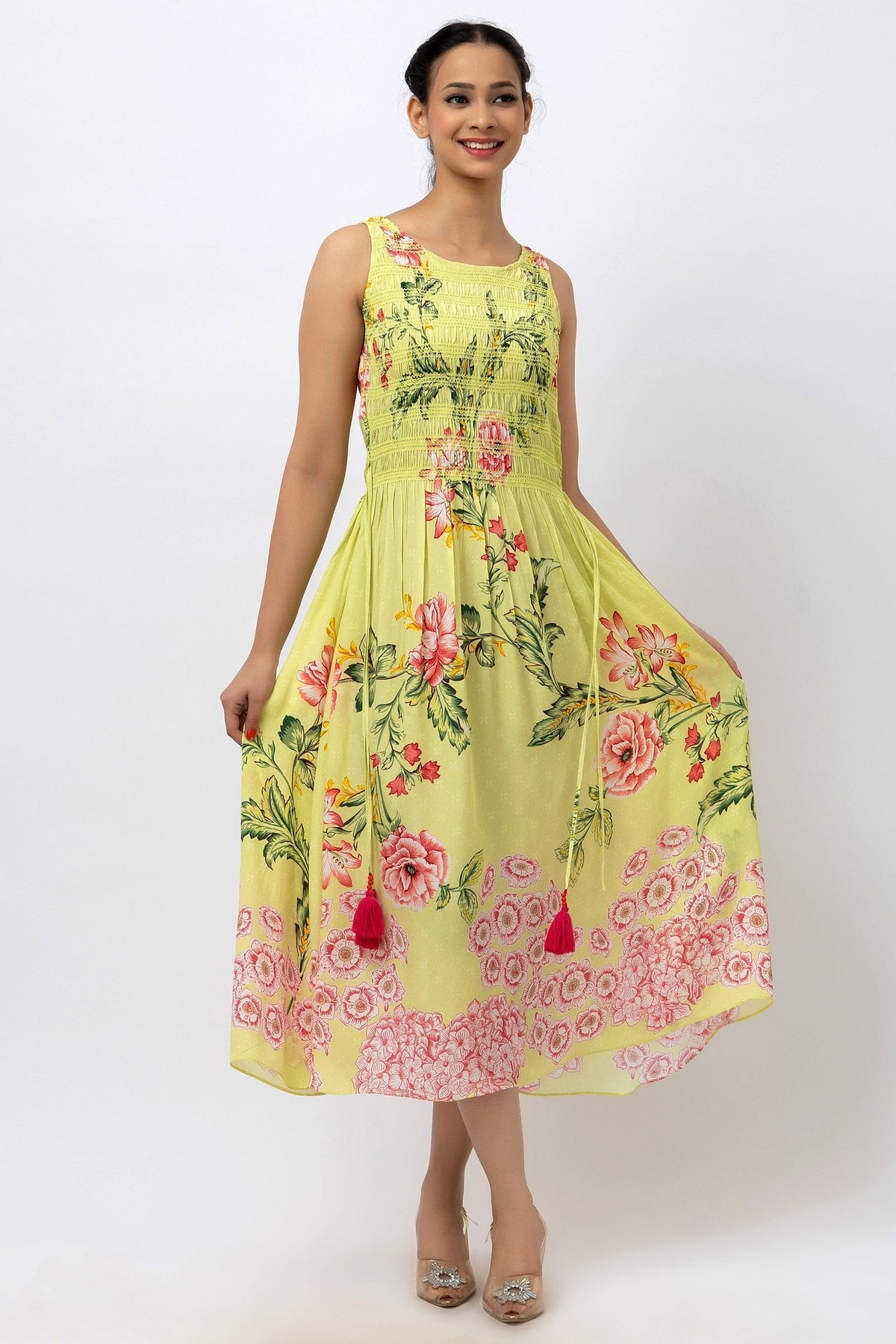 Fresh Bloom Smocked Crepe Dress