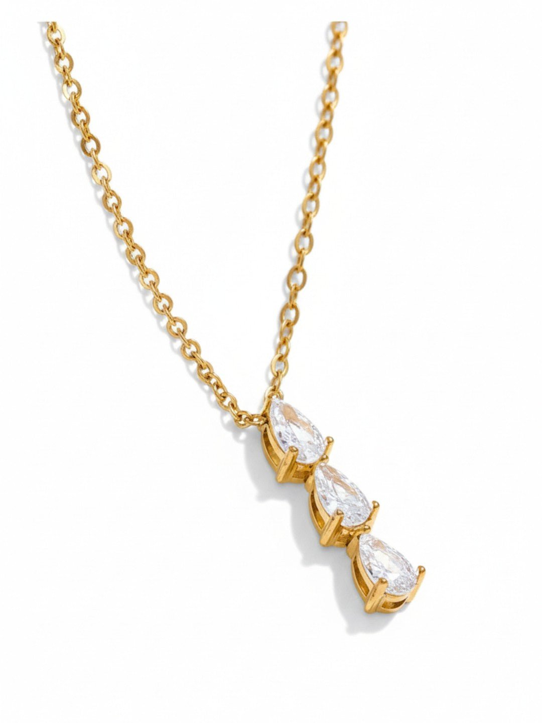 Triple CZ Pendant Necklace