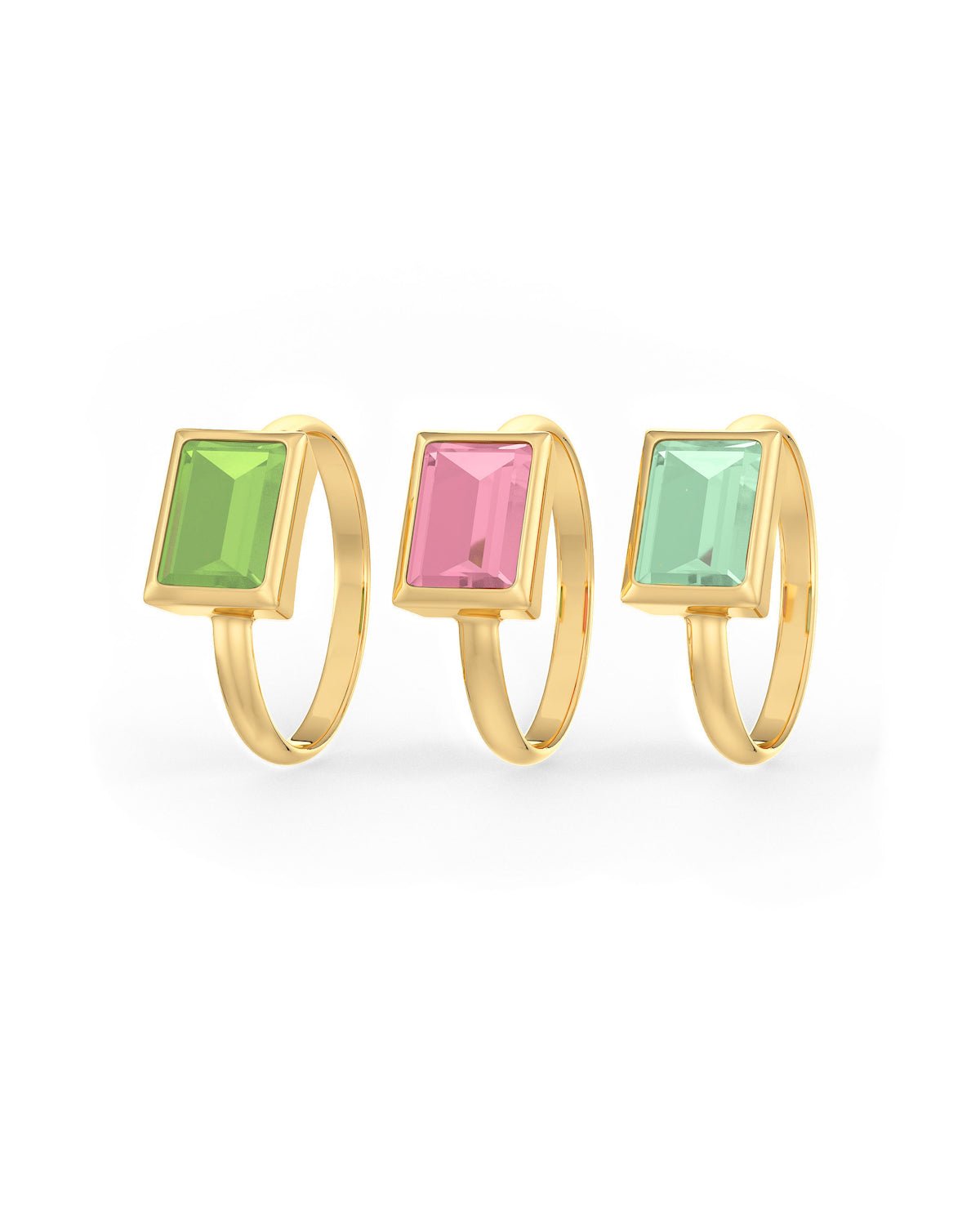 Multicolored Santorini Sol Stack Rings