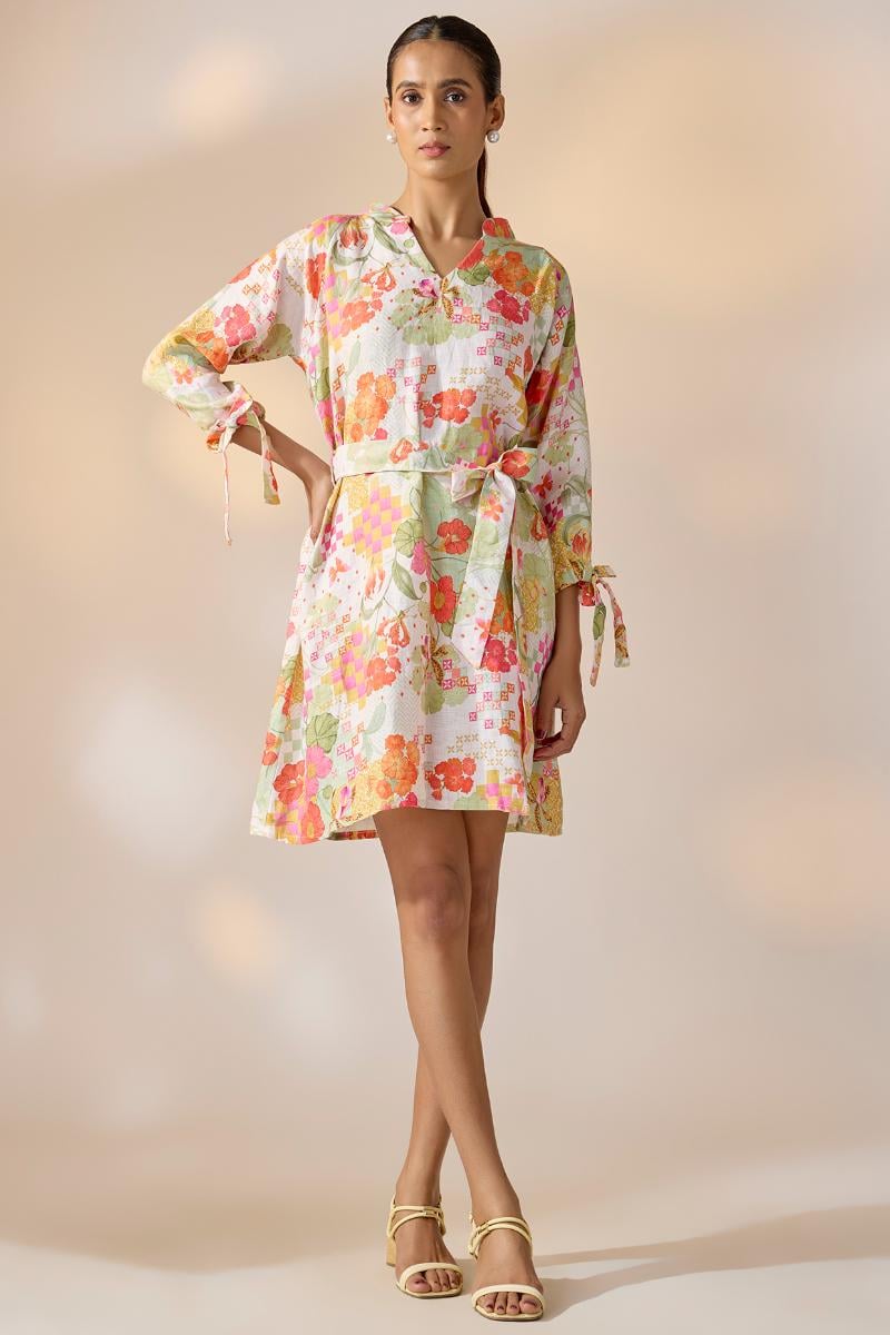 Gridbloom Shift Dress-1