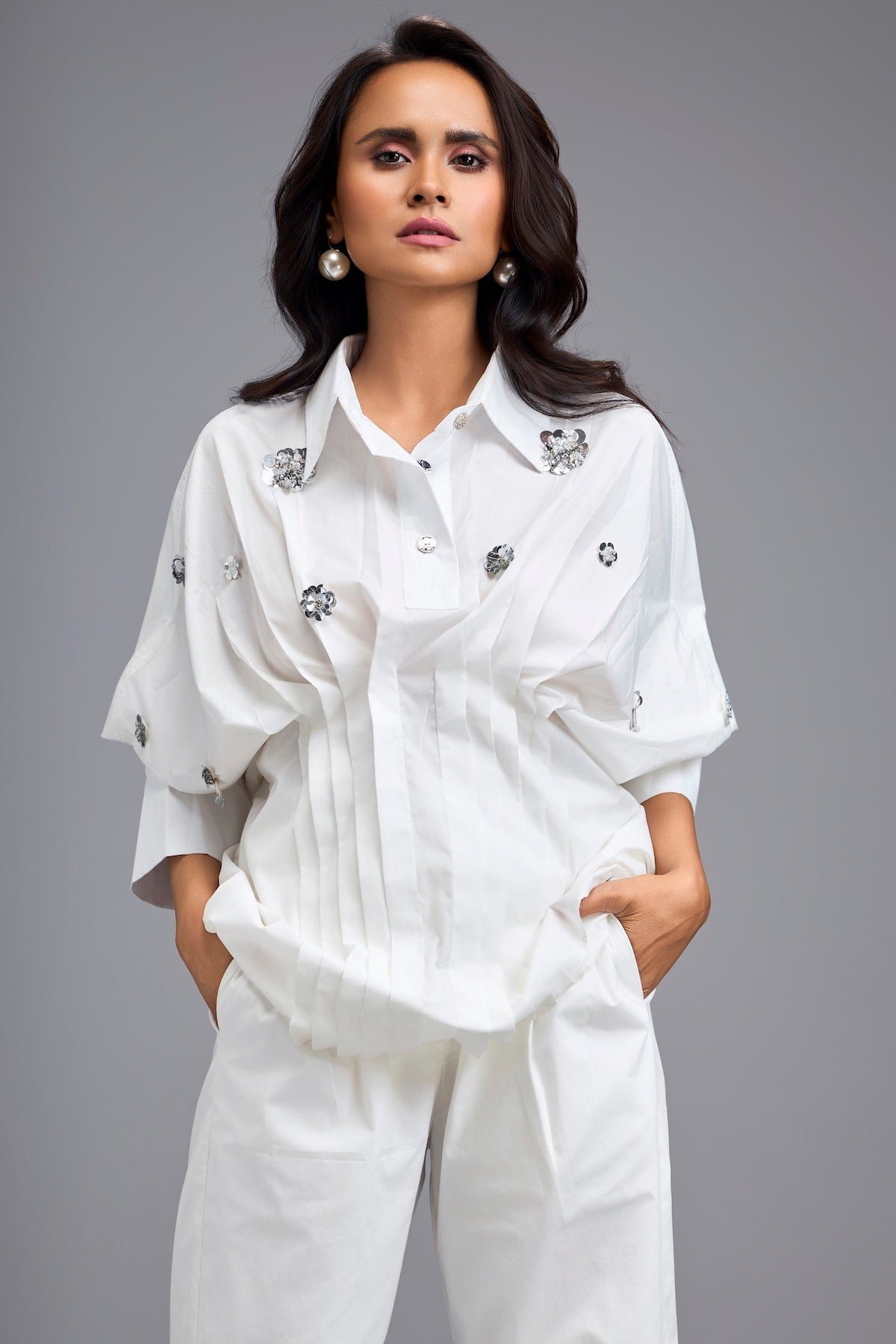 Embellished Button-down Shirt