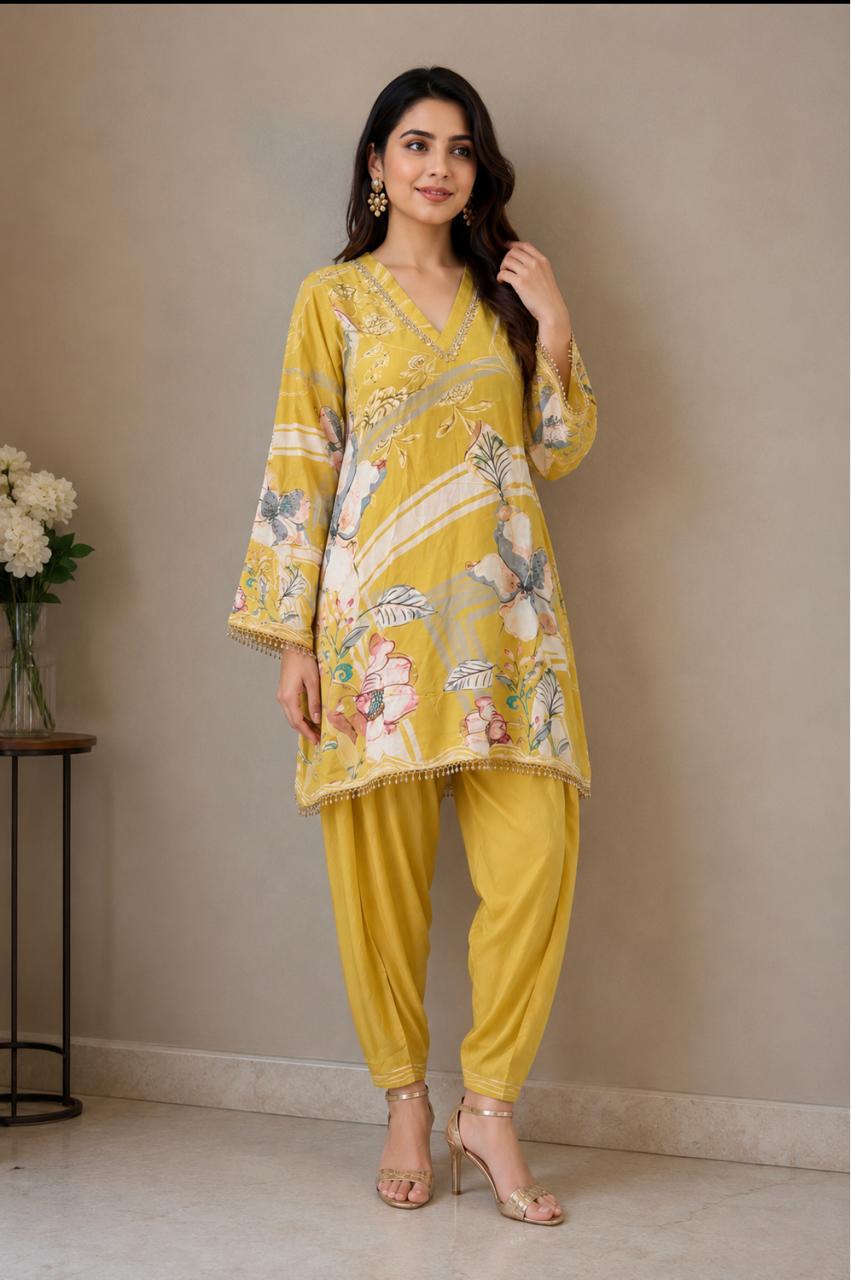 Printed Kurta with Pakistani Salwar