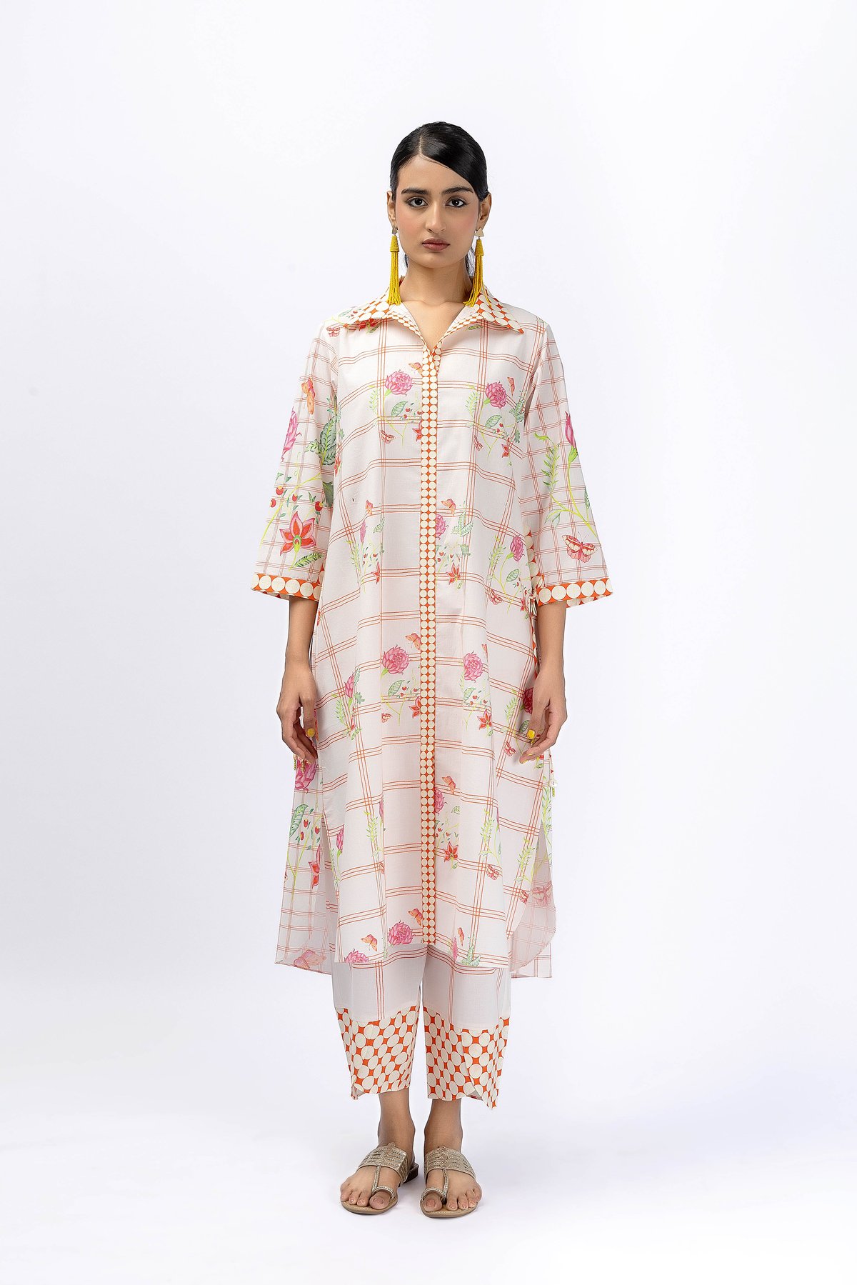 Chintz Long Shirt +Tulip Pant Set