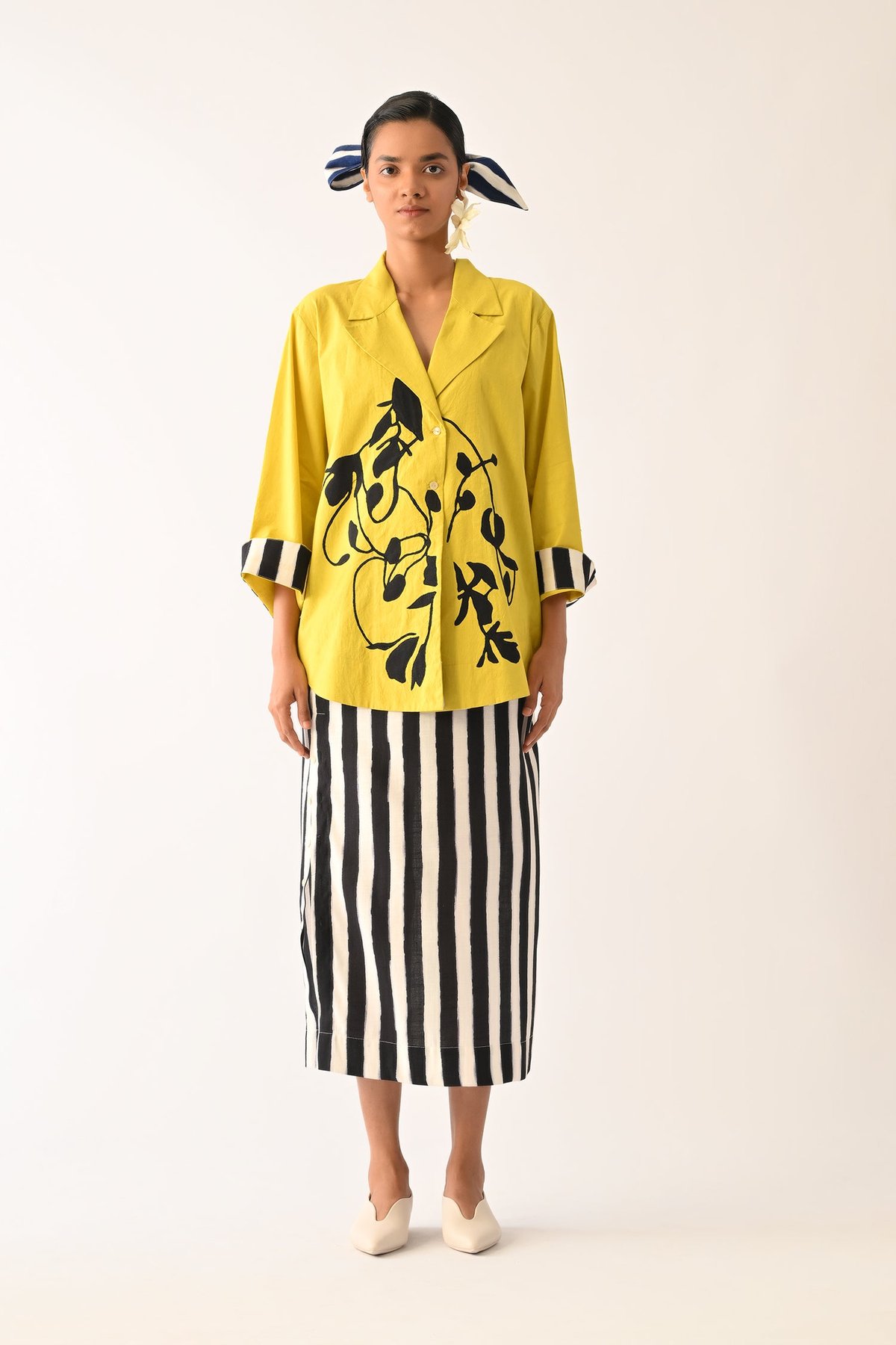 Mono Citrus Psyflora Applique Skirt Set