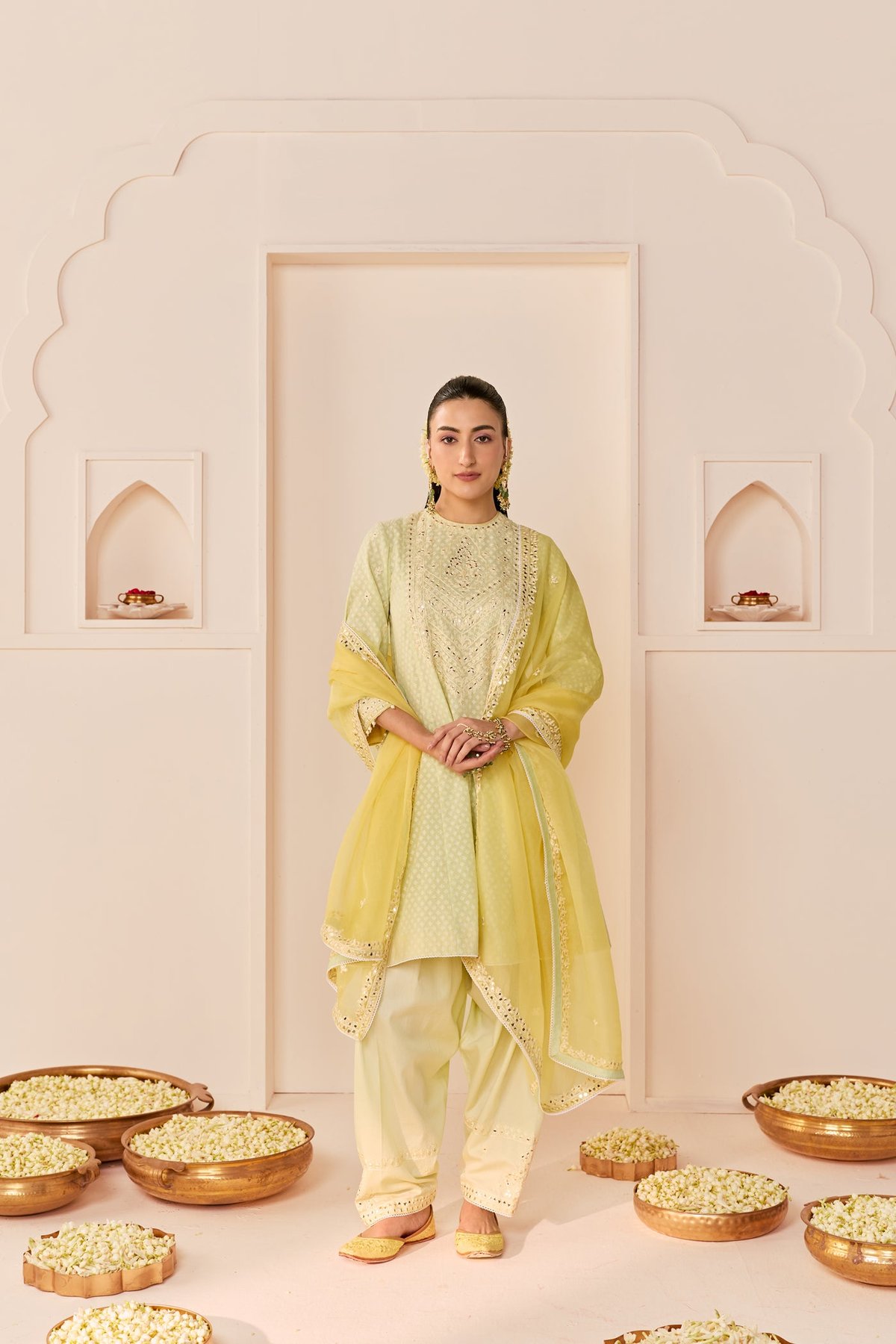 NIDA - SHORT CHOGA WITH FARSHI SALWAR AND DUPATTA