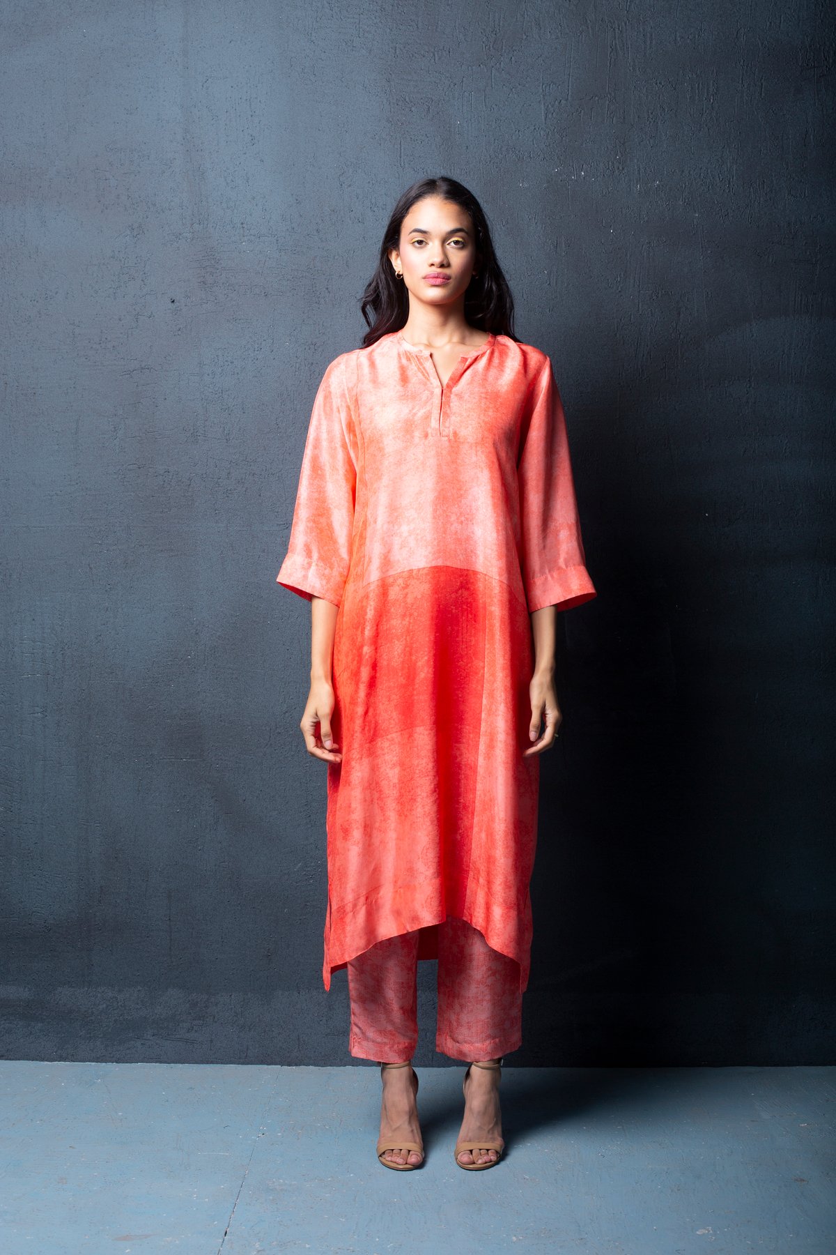 Silk Kurta Set Red