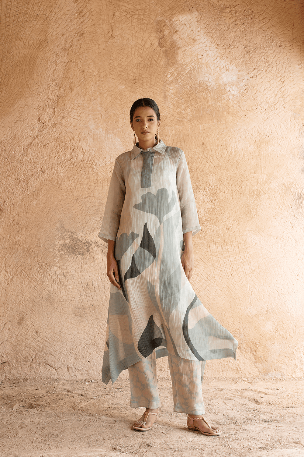 Prism Bud Rhino Grey Kurta Set