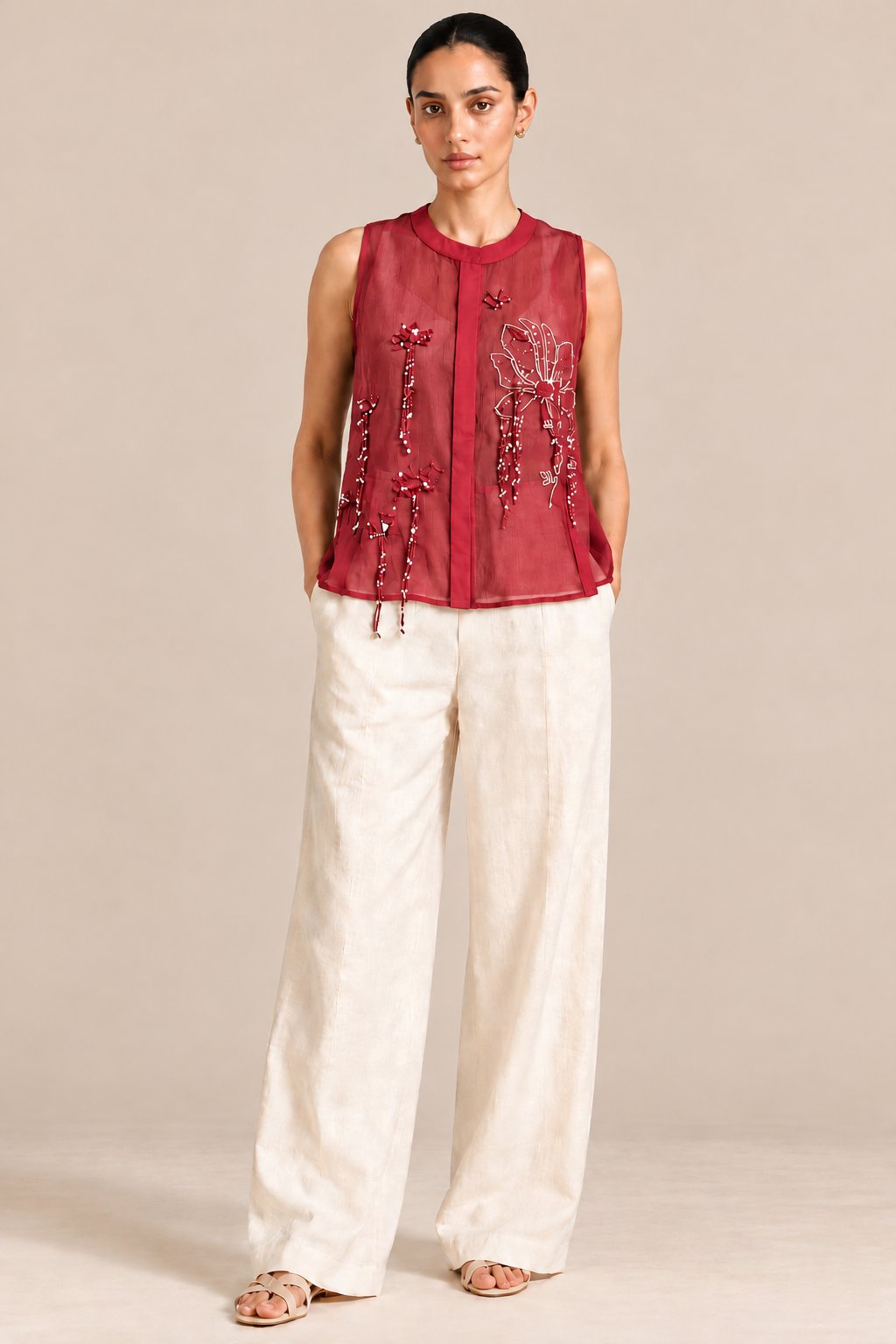 Bloom Embroidered Sleeveless Top