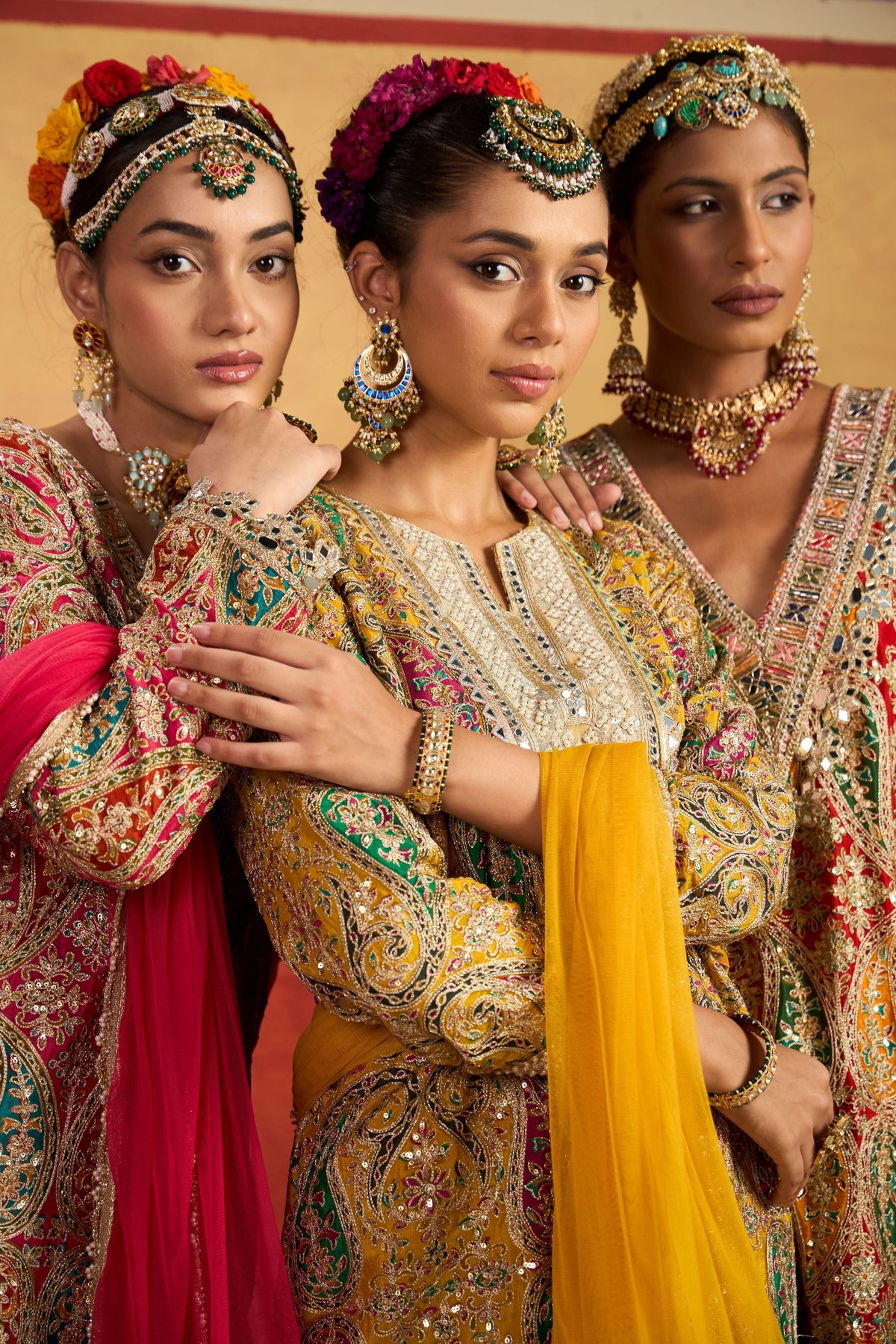 Pink Paisley Embroidered Kurta Set with Dupatta