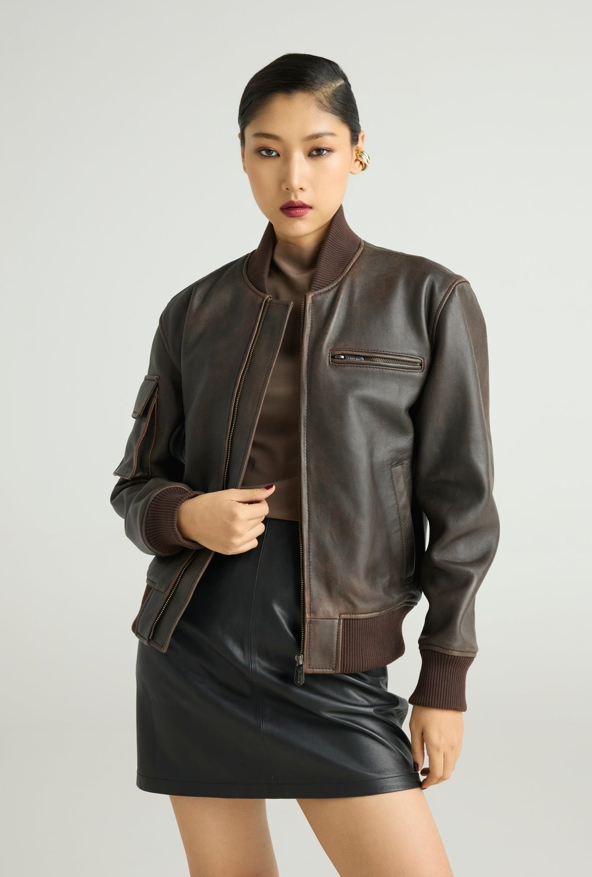 Cropped Bomber Jacket