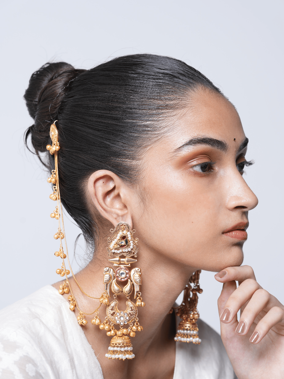 Designer Long Jhumka with Ghungroo Earrings