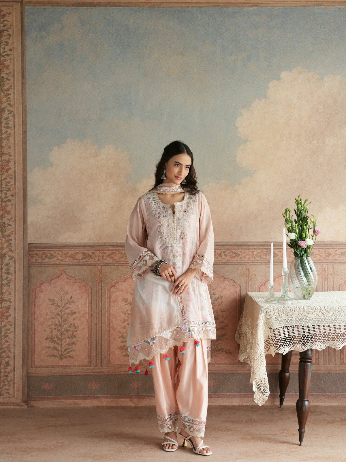 SHORT KALIDAAR KURTA WITH SALWAR & DUPATTA