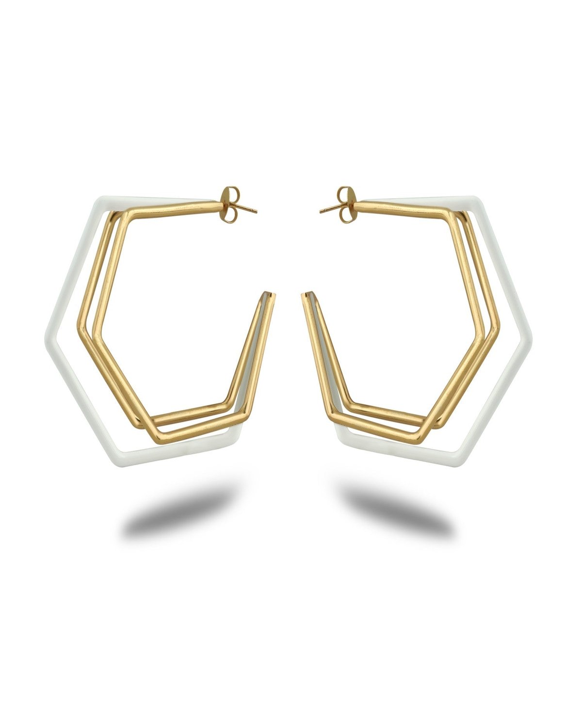 Xl Trio Enamel Gold Hoops